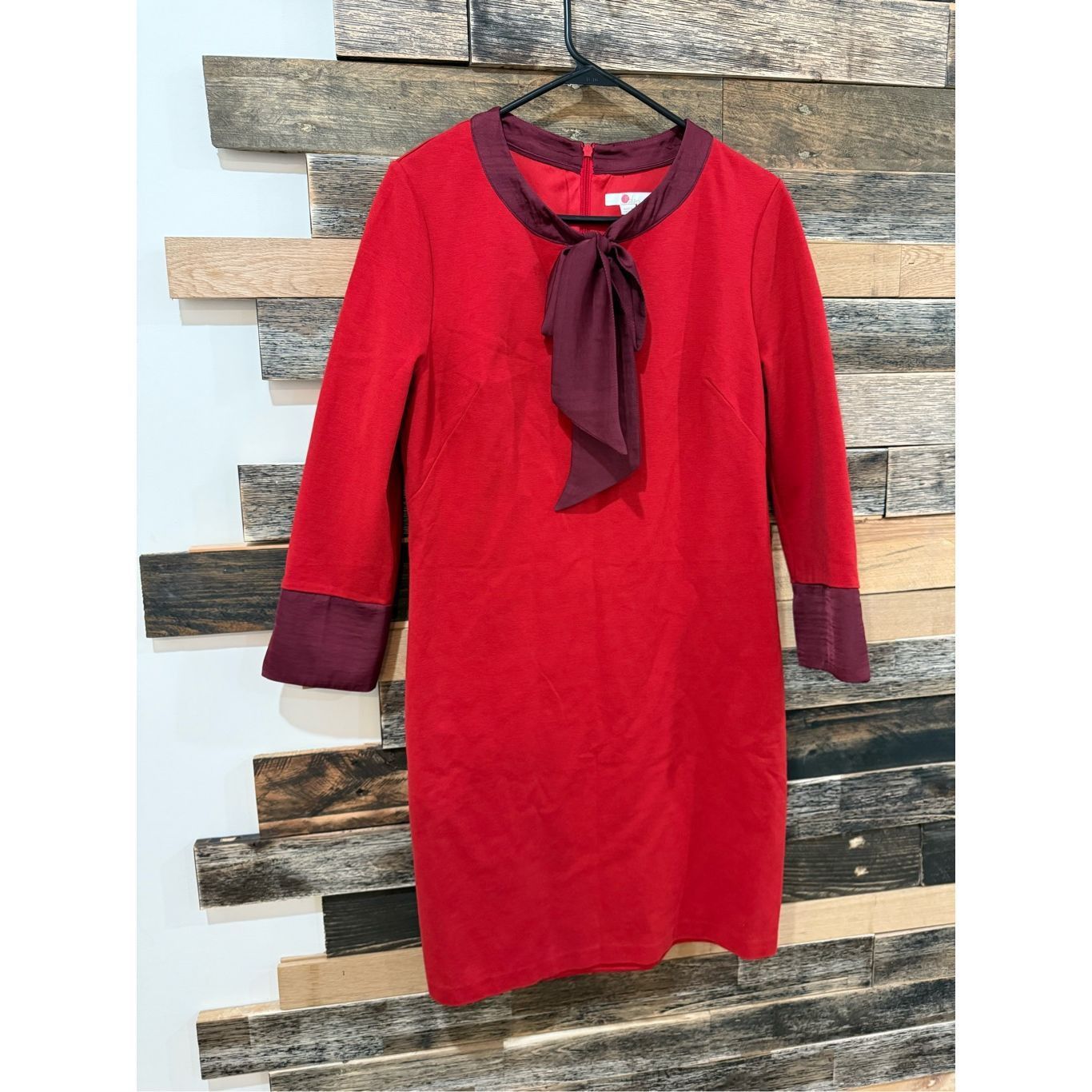 Boden Boden red shift dress with bow sz 10 Size L / US 10 / IT 46 - 1 Thumbnail