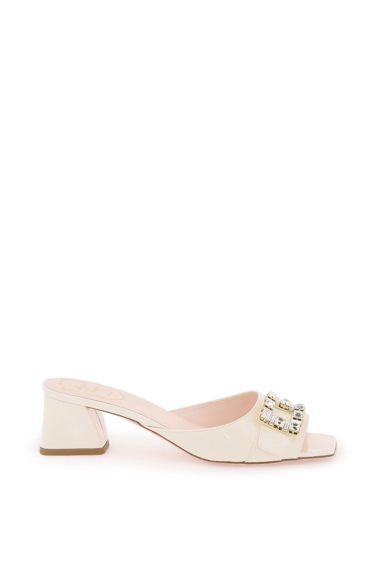 image of Roger Vivier "très Vivier Patent Leather Mule Shoess With Shoes in Cire, Women's (Size 7)