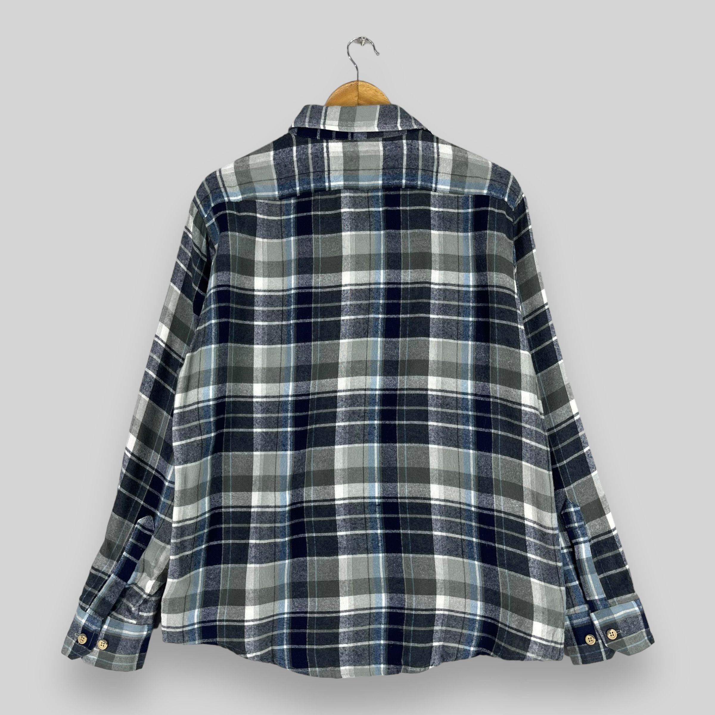 Flannel × Japanese Brand Vintage Plaid Checkered Blue/Gray Flannel Button Up Shirt Size US L / EU 52-54 / 3 - 6 Thumbnail