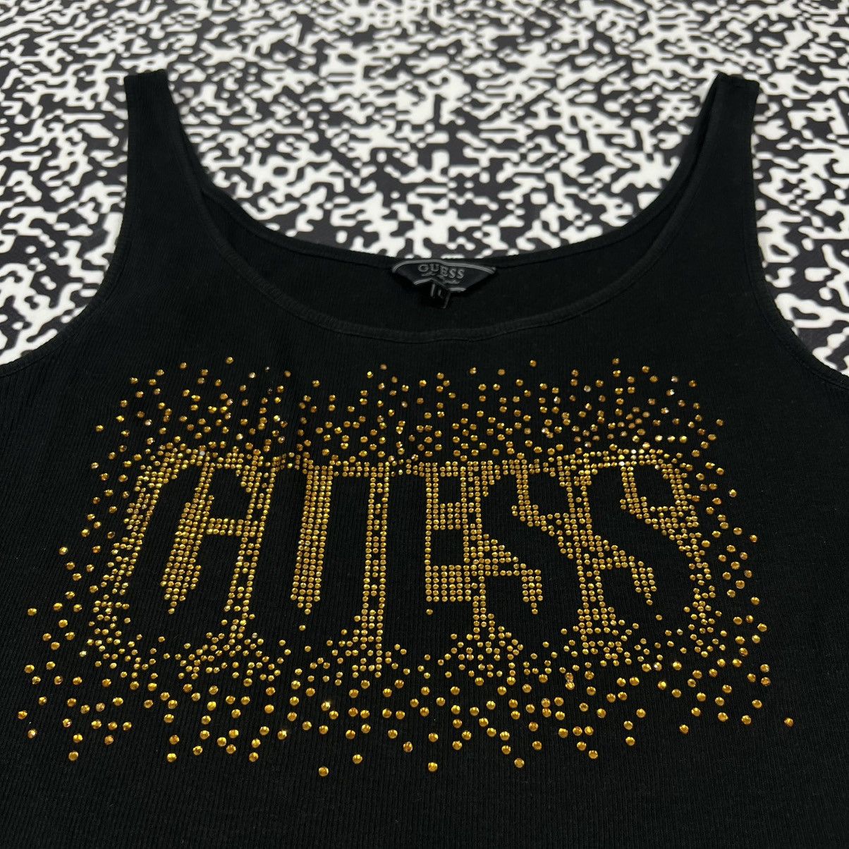Guess Vintage Y2K GUESS Rhinestones Logo Sexy Retro Style Tank Top Size L / US 10 / IT 46 - 5 Thumbnail