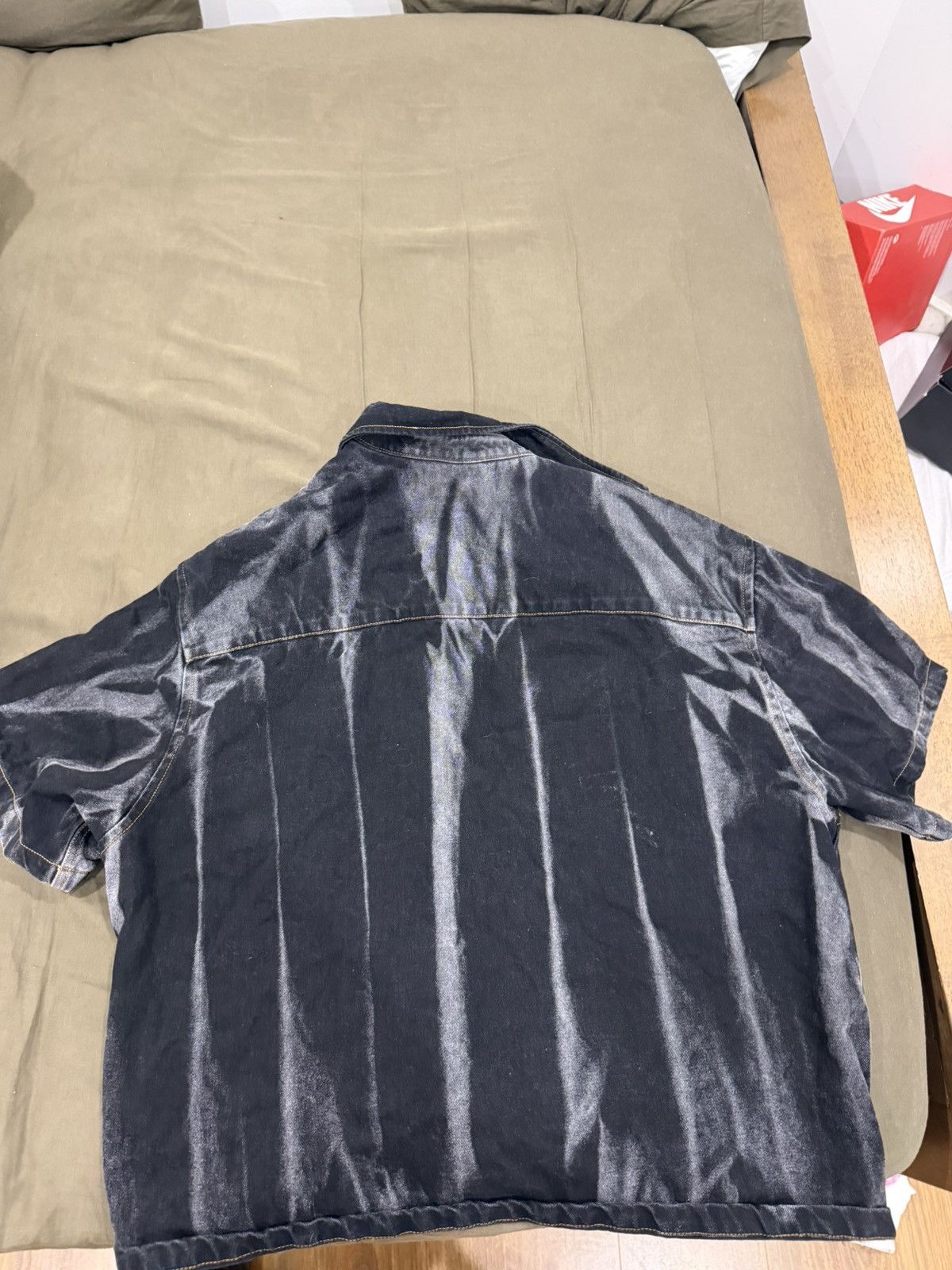 Asos boxy oversized short sleeve denim shirt Size US XL / EU 56 / 4 - 3 Thumbnail