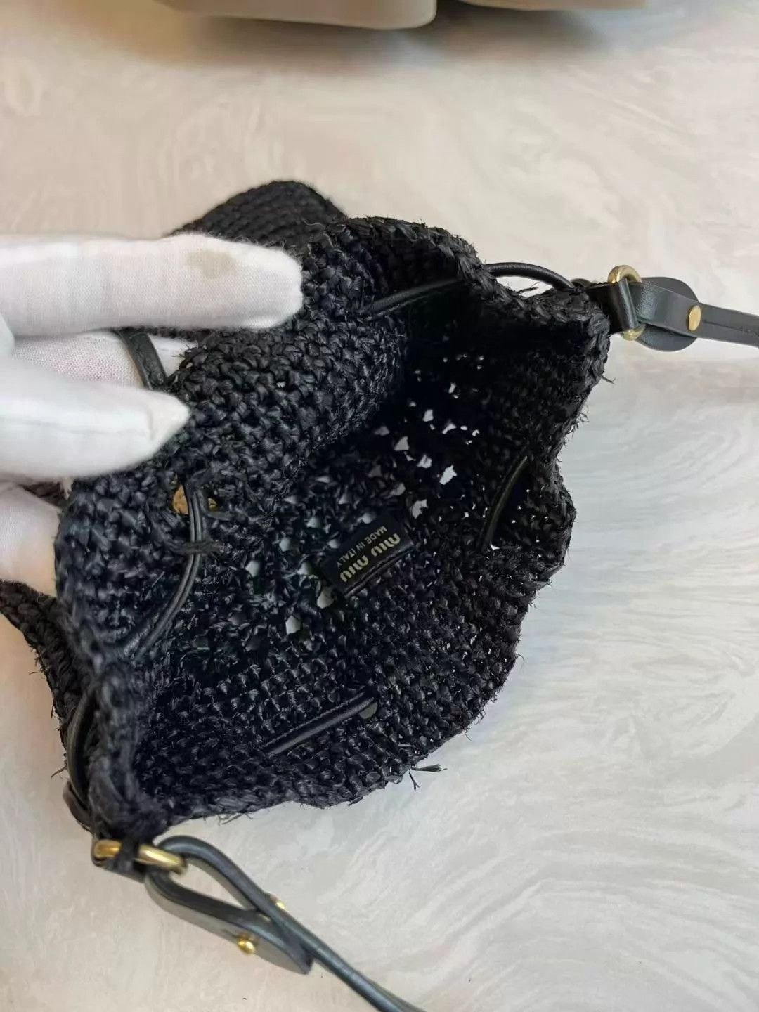 Miu Miu MIU MIU Mini Straw Black Bag Like New M655 Size ONE SIZE - 9 Thumbnail