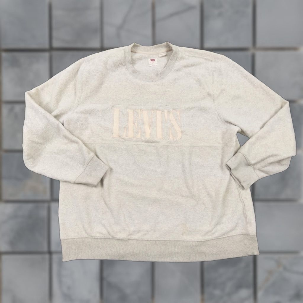 Levi's Levi's Adult Sweatshirt 2XL Relaxed Beige Fleece Polyester Crewneck Pullover Sweatshirt Size US XXL / EU 58 / 5 - 1 Thumbnail