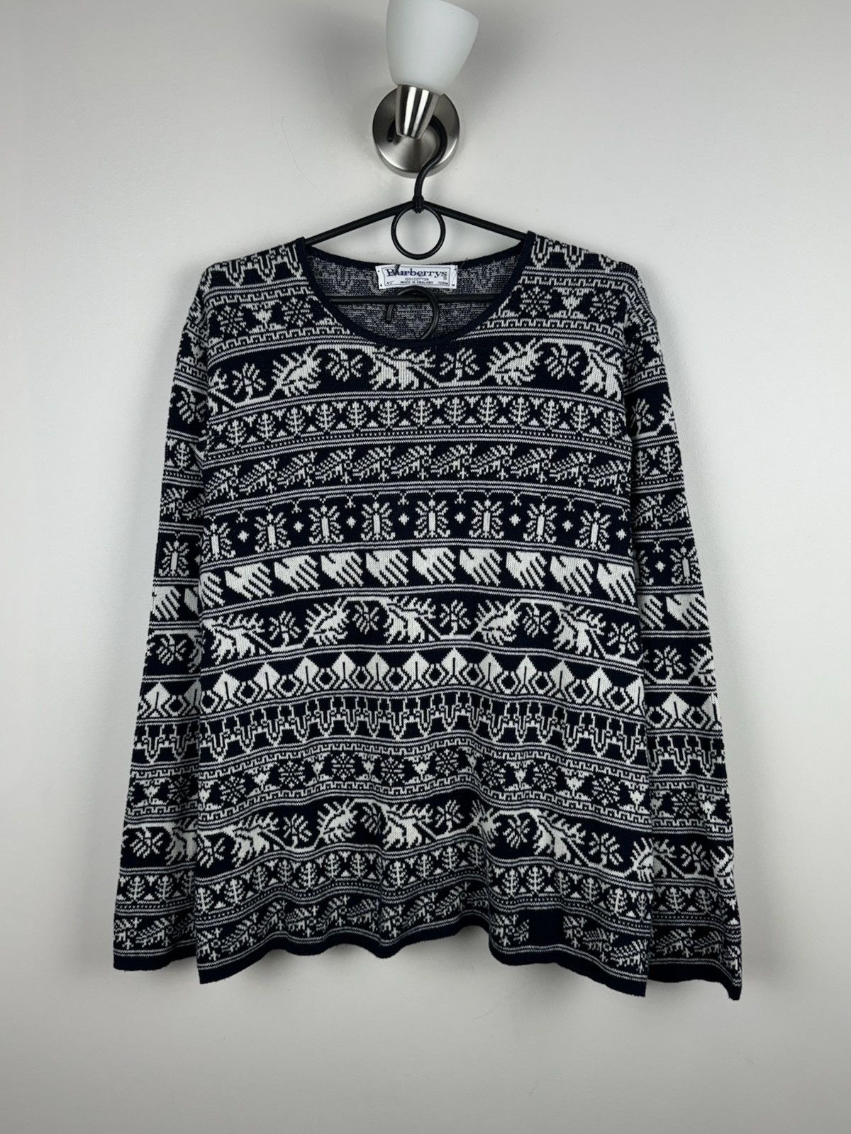 Burberry × Vintage Vintage rare sweater Burberry 90s original casual item Size US M / EU 48-50 / 2 - 1 Thumbnail