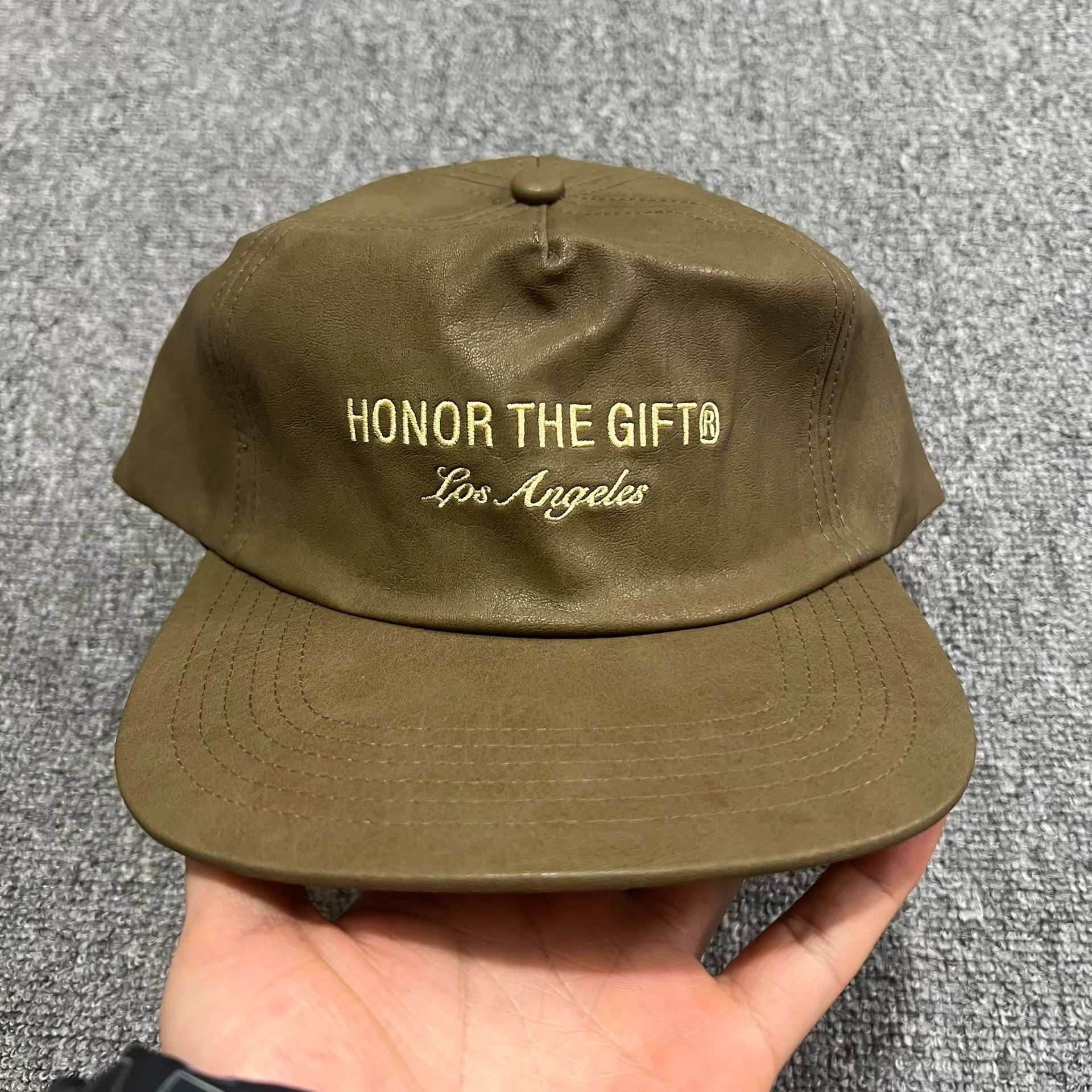 Honor the Gift Honor the Gift PU Leather Embroidered Baseball Cap Q7 Size ONE SIZE - 3 Thumbnail