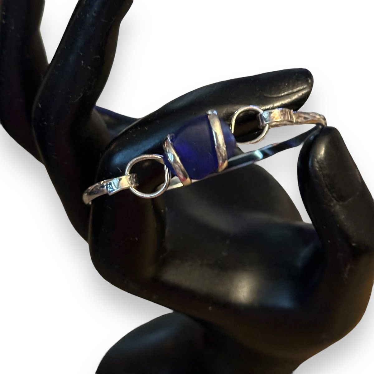 Other Blue sea glass hinged bangle bracelet Size ONE SIZE - 2 Thumbnail