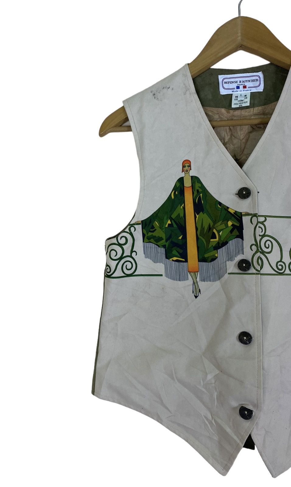 Art Comes First × Vintage Vintage 90s Defense D’Afficher Women Motif Vest Size US XS / EU 42 / 0 - 4 Thumbnail