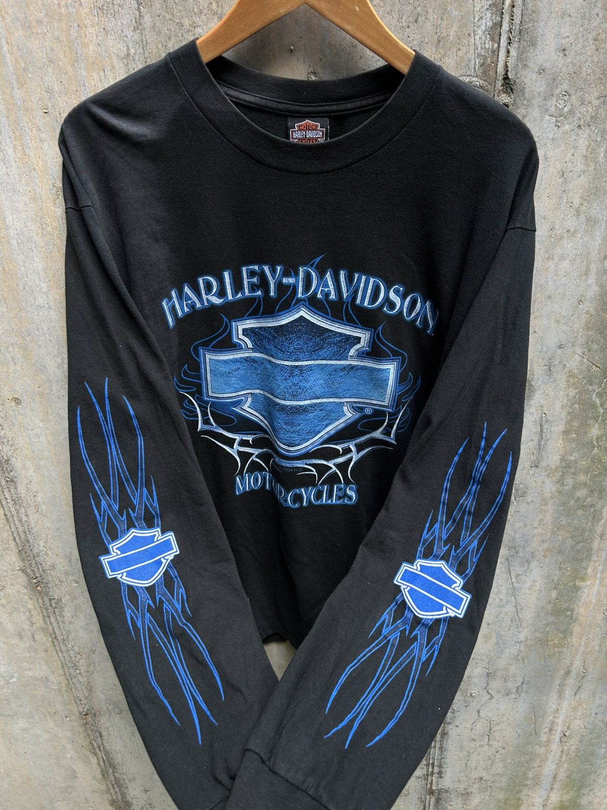 flame 1988 ヴィンテージ Harley ロンt blue