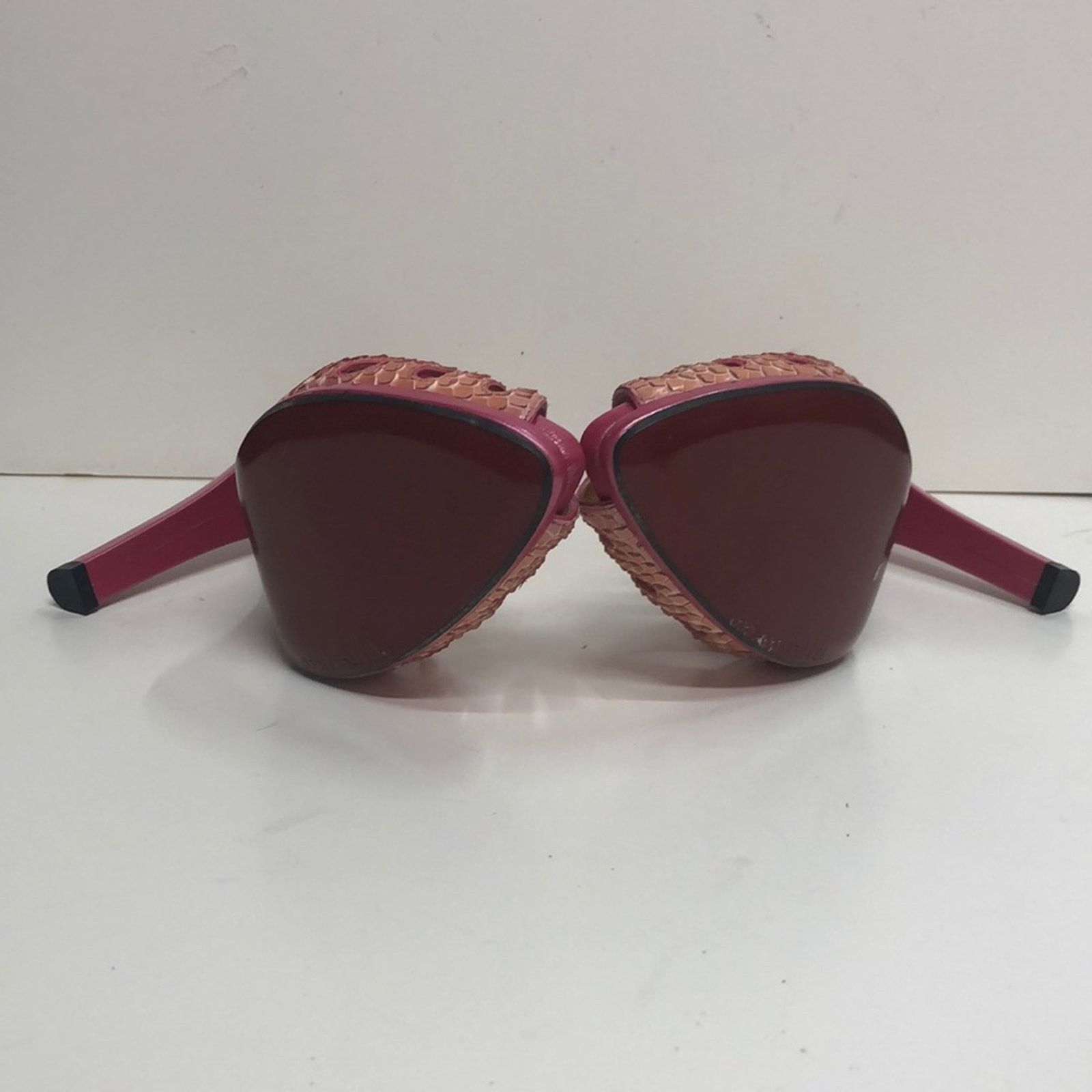& Other Stories Francesco Sacco Made in Italy Pink Python Platform Size US 7 / IT 37 - 5 Thumbnail