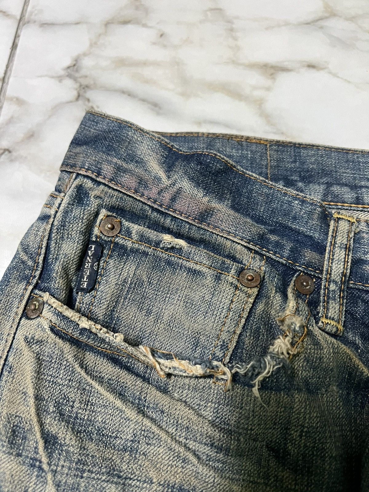 Eternal × If Six Was Nine × Le Grande Bleu (L.G.B.) 💥Vintage 90’s💥Eternal Mud Wash Distress Jeans Size US 30 / EU 46 - 8 Thumbnail