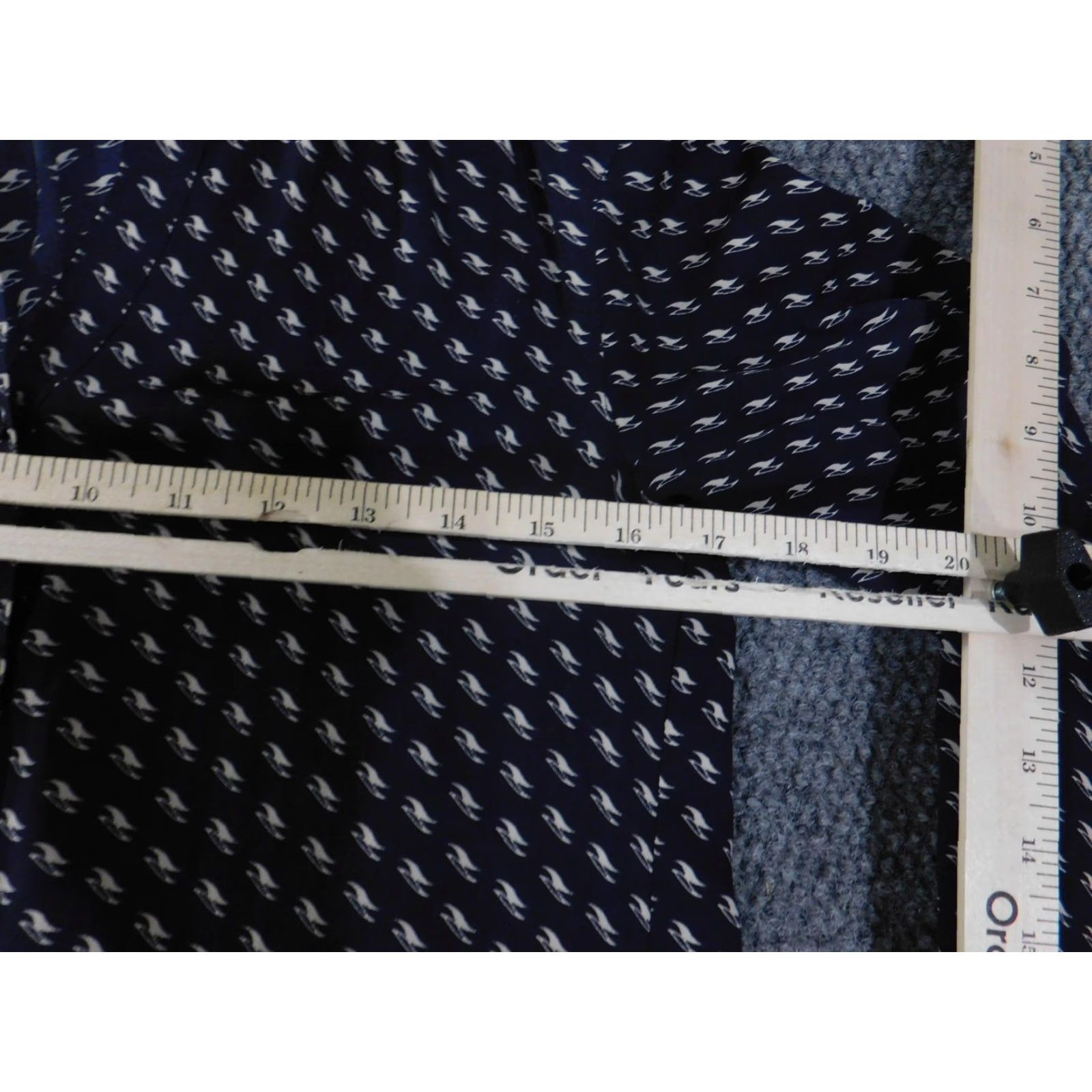 Loft VINTAGE LOFT Button-Up Shirt Womens XS Blue Geometric Print Long Sleeve Polyester Basic Size XS / US 0-2 / IT 36-38 - 7 Thumbnail