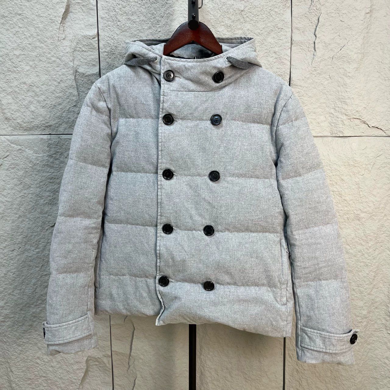 Dior gray double-breasted hooded down jacket Size US XXL / EU 58 / 5 - 1 Thumbnail