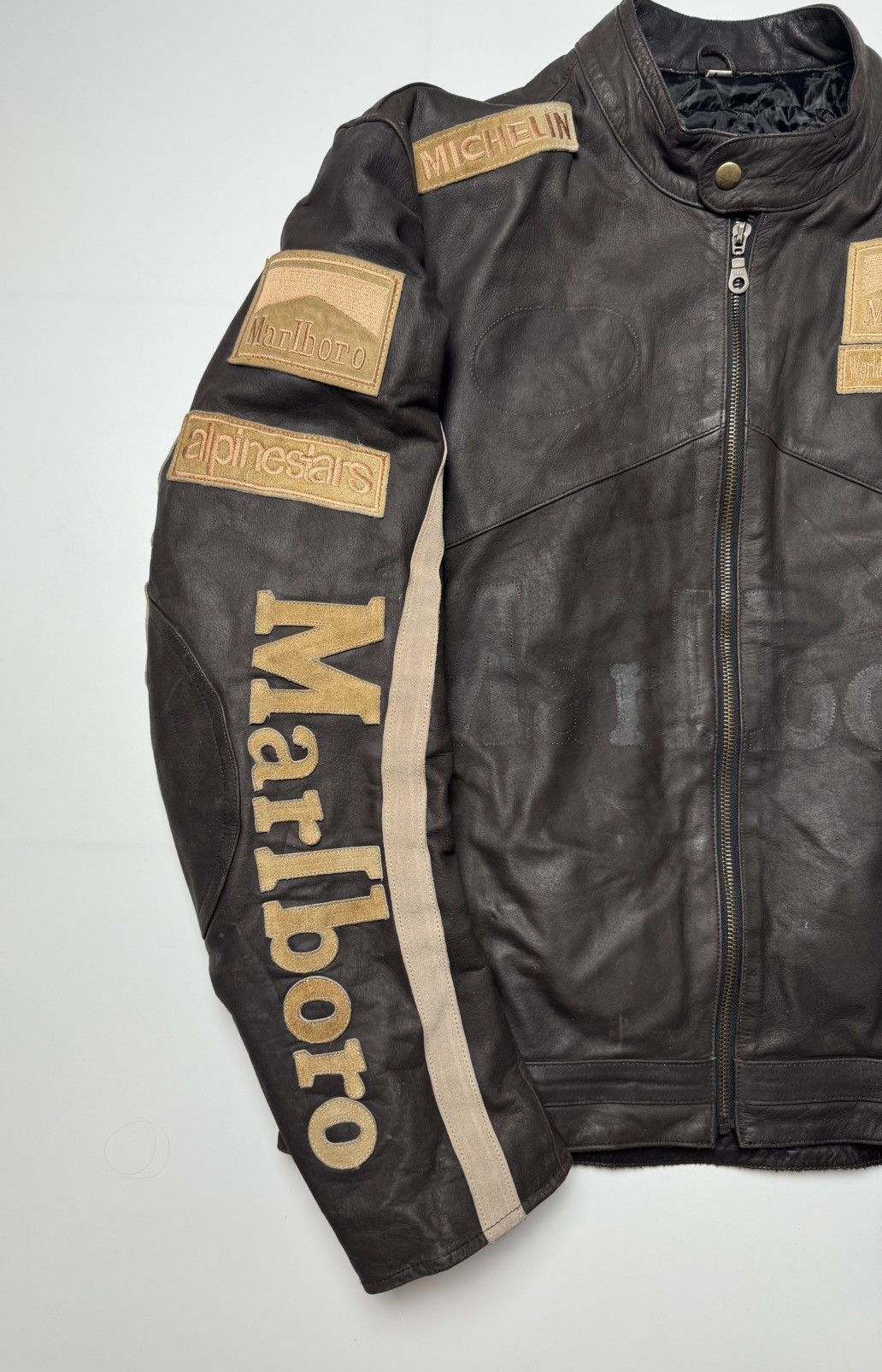 Vintage Vintage Marlboro Leather Racing Jacket Size US L / EU 52-54 / 3 - 4 Thumbnail