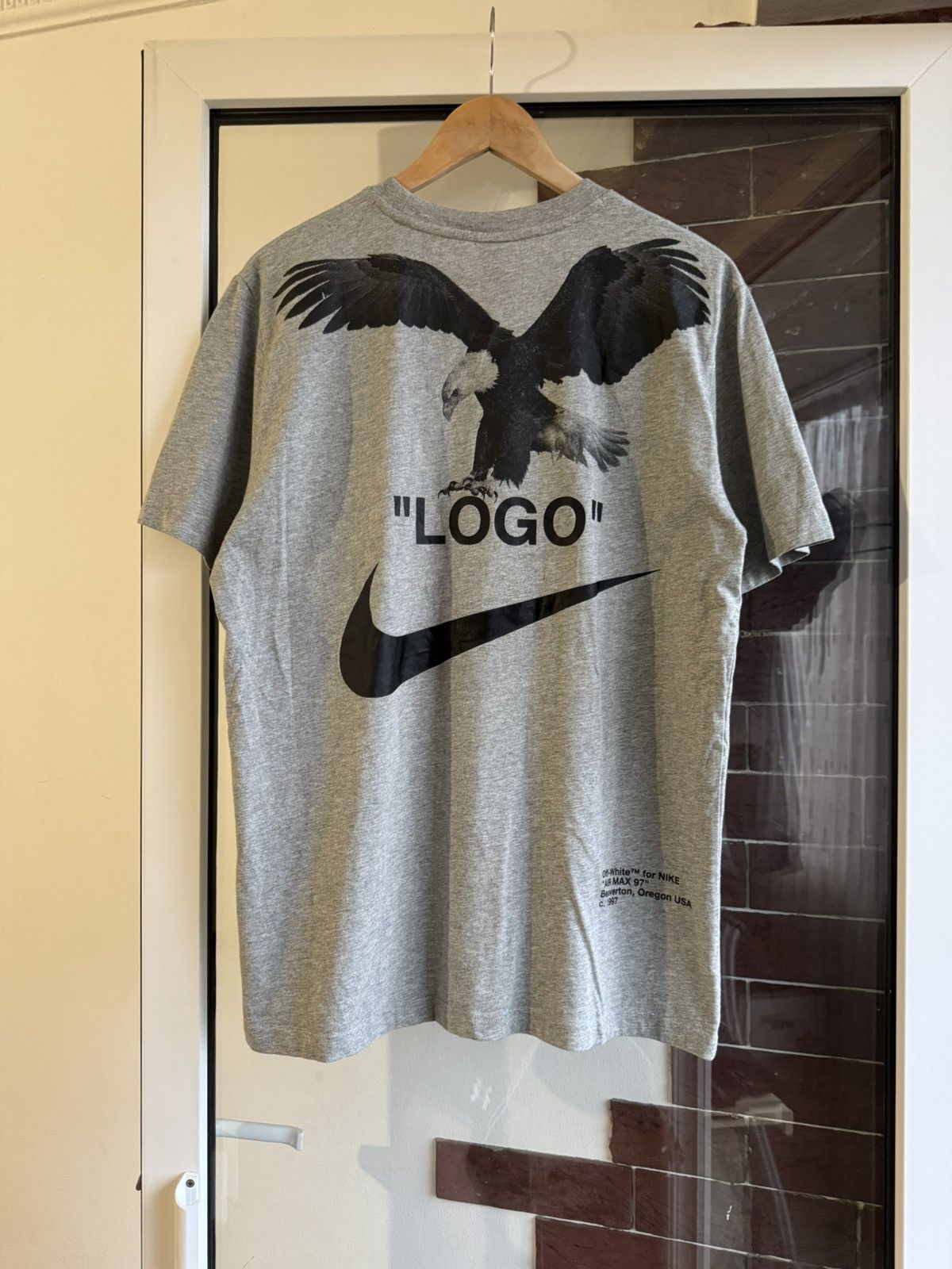 Nike × Off-White Nike x Off-White Virgil Ablo Logo gray Tshirt Size US L / EU 52-54 / 3 - 3 Thumbnail