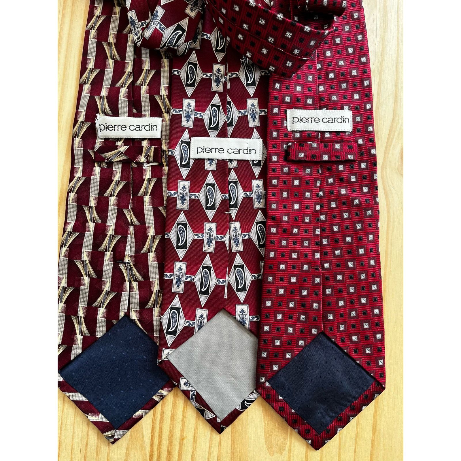 Pierre Cardin Vintage Pierre Cardin 90s Silk Neckties Set of 3 Red/Maroon Size ONE SIZE - 5 Thumbnail