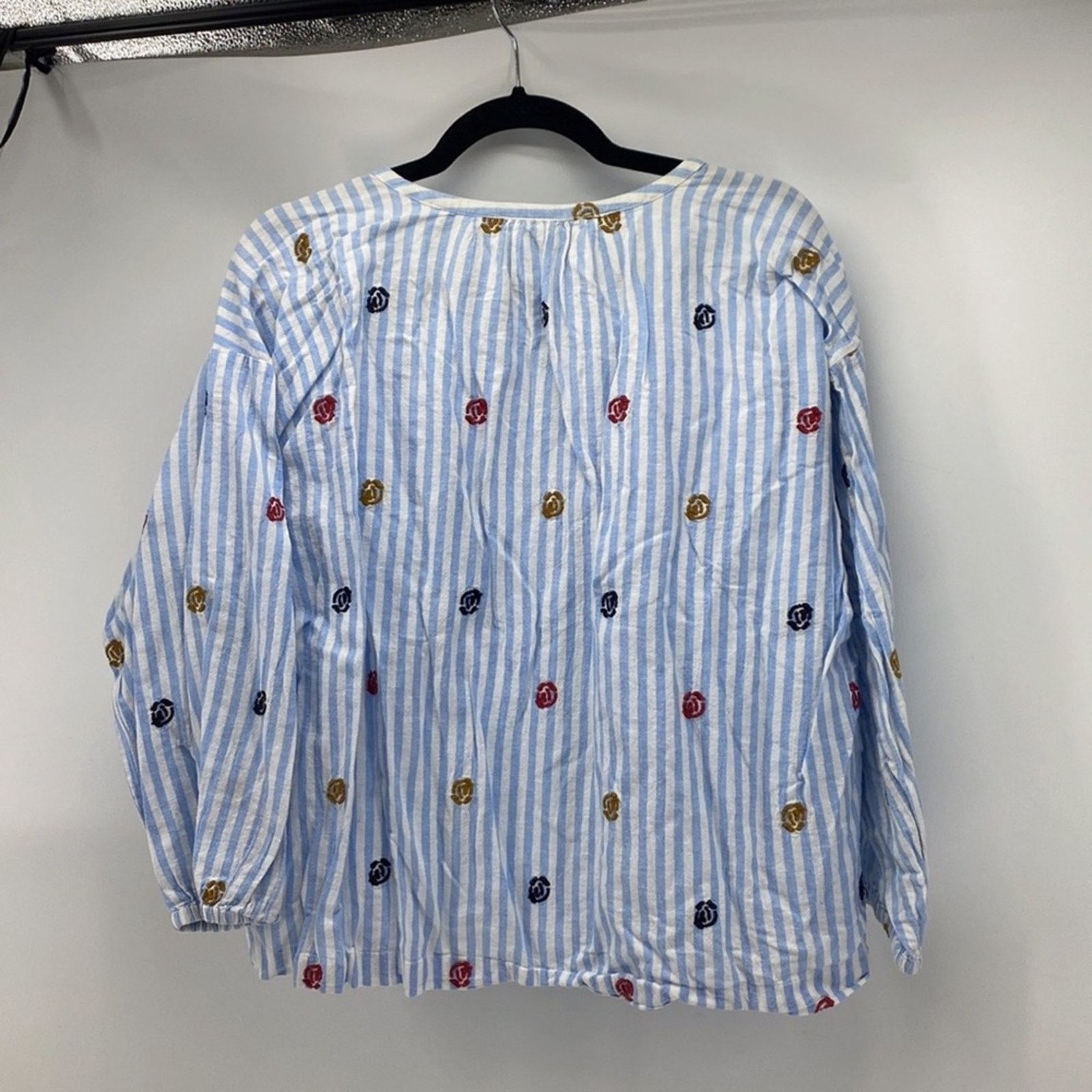 Anthropologie ANTHROPOLOGIE Akemi + Kim Adela Striped Blouse Embroidered Size S / US 4 / IT 40 - 8 Thumbnail