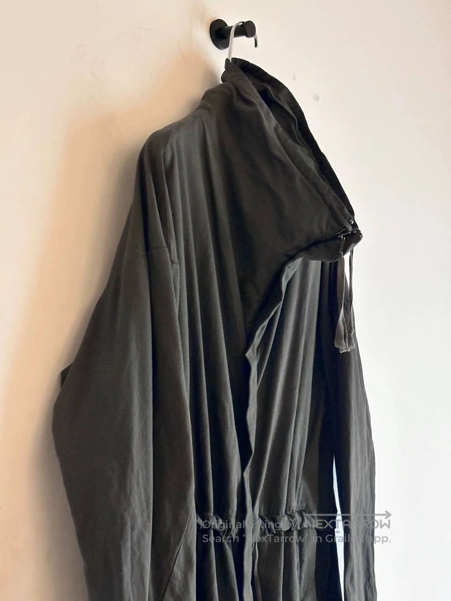 Damir Doma Black Hooded Cloak with Drawstring XS. Size US XS / EU 42 / 0 - 1 Thumbnail