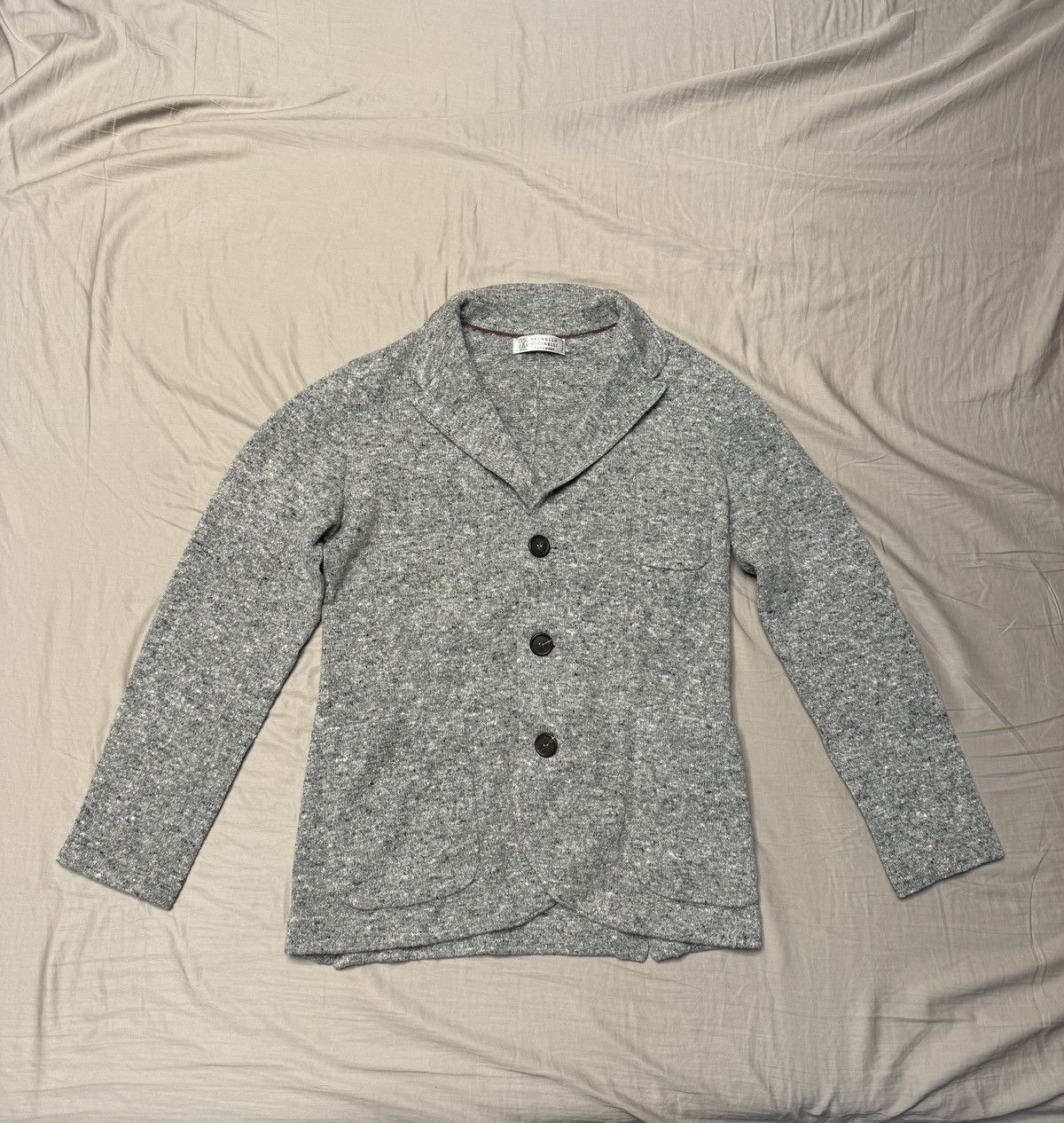 image of Brunello Cucinelli Cashmere Cardigan 46 in Grey, Men's (Size Small)