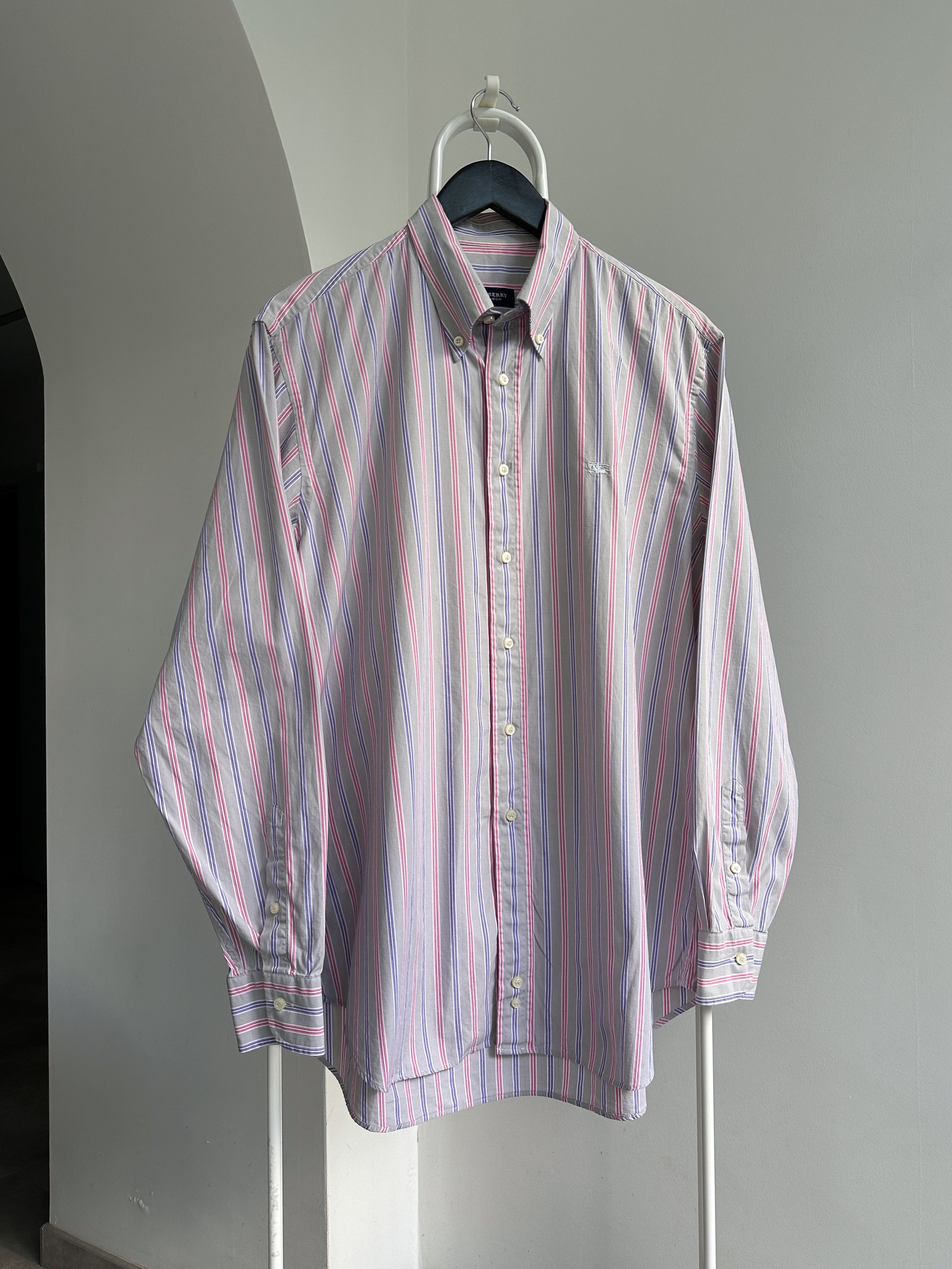Burberry Vintage Burberry Striped Shirt Size US L / EU 52-54 / 3 - 1 Thumbnail