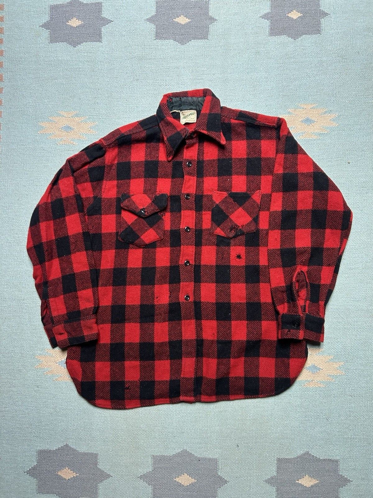 Vintage 50s wool flannel shirt buffalo plaid Frost Proof distress L Size US L / EU 52-54 / 3 - 1 Thumbnail