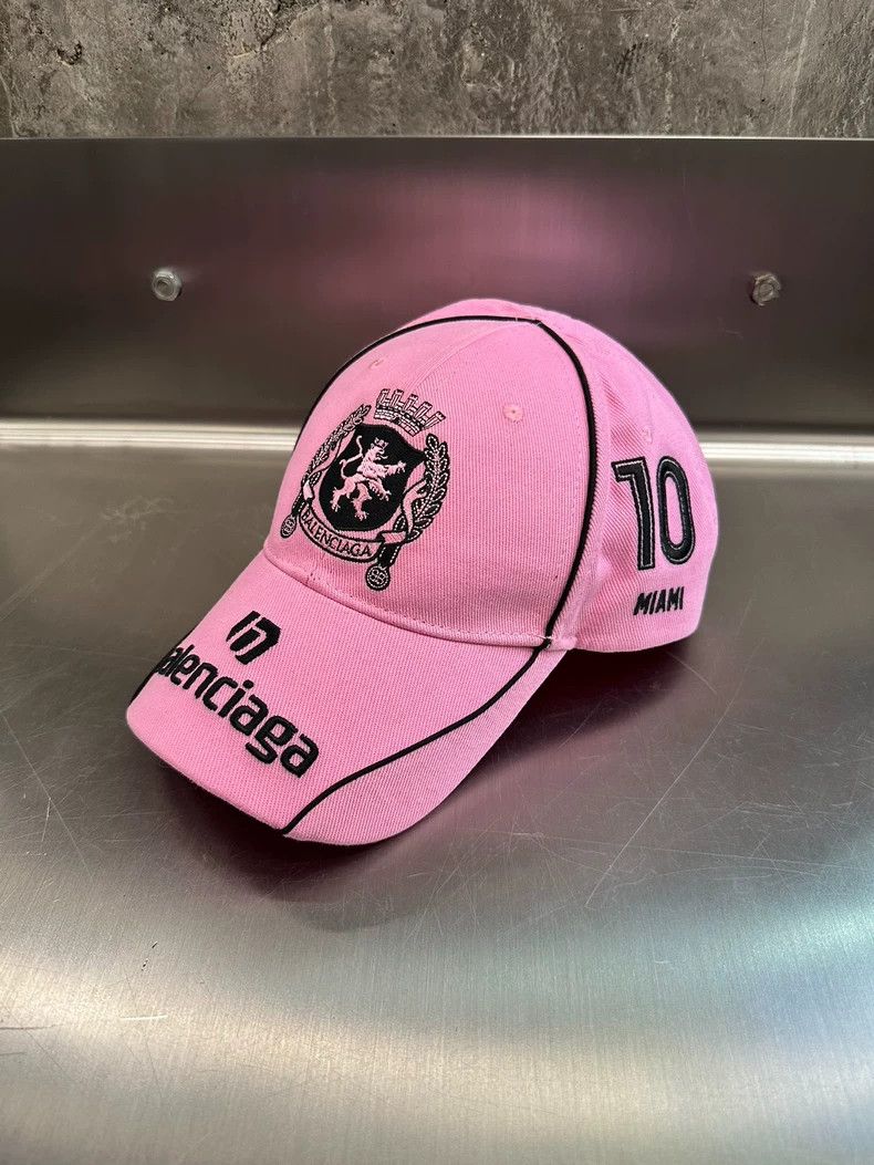 balenciaga pink miami baseball cap dmc