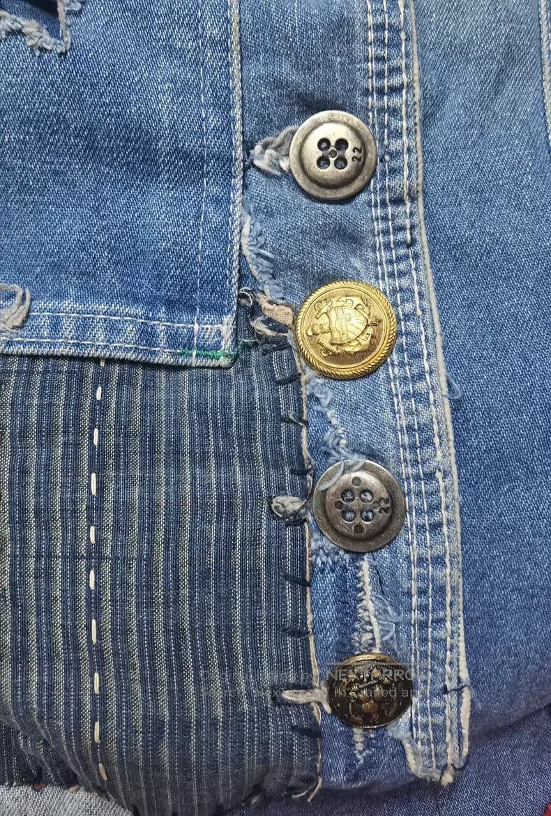 Greg Lauren Greg Lauren Woolen tartan ancient fabric denim patchwork o Size US M / EU 48-50 / 2 - 7 Thumbnail