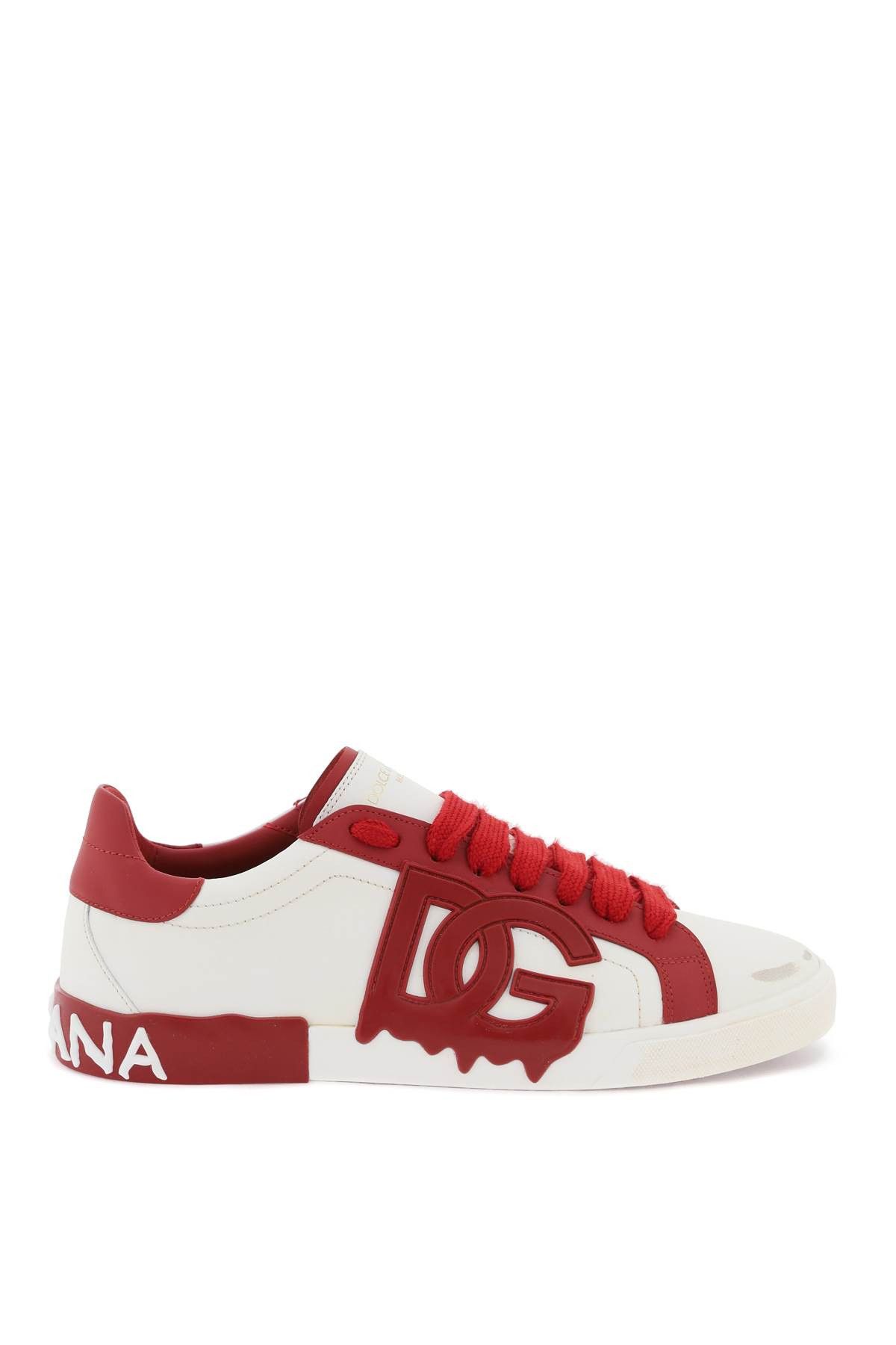 image of Dolce Gabbana Vintage Portofino Sne Shoes in Bianco Lampone, Men's (Size 9)