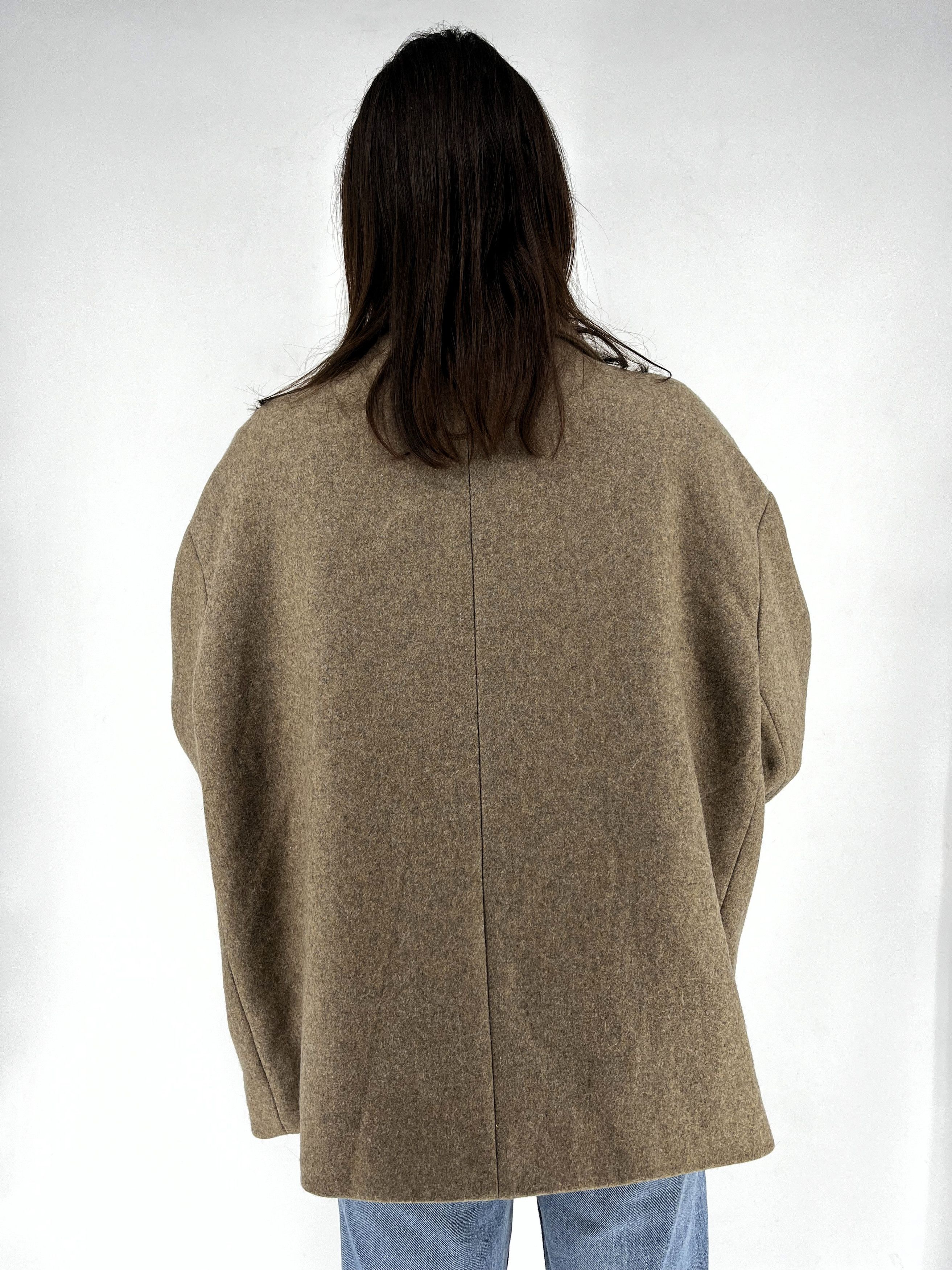 MARNI Beige Brown Cropped Wool Coat Jacket Italian IT 46