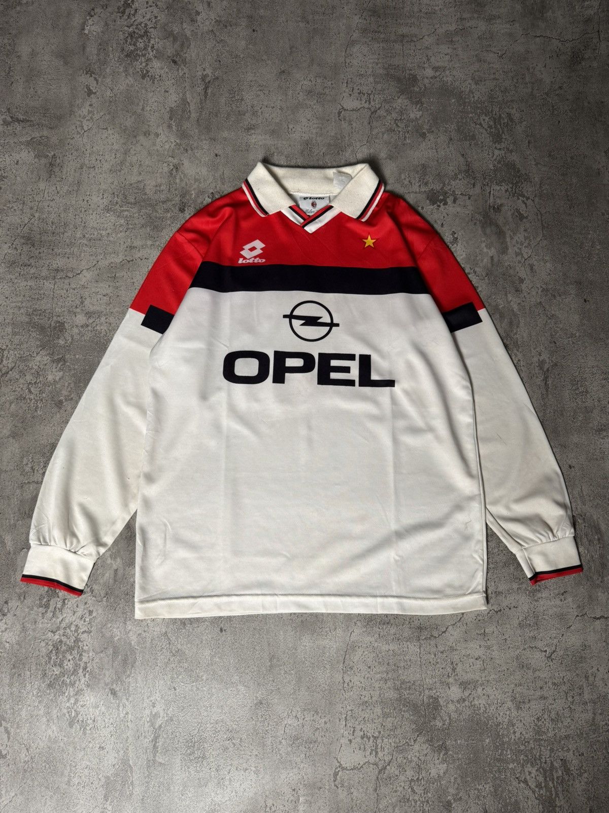 Lotto Sport VINTAGE 1994-1995 AC MILAN AWAY LONG SLEEVE JERSEY SHIRT Size US M / EU 48-50 / 2 - 1 Thumbnail
