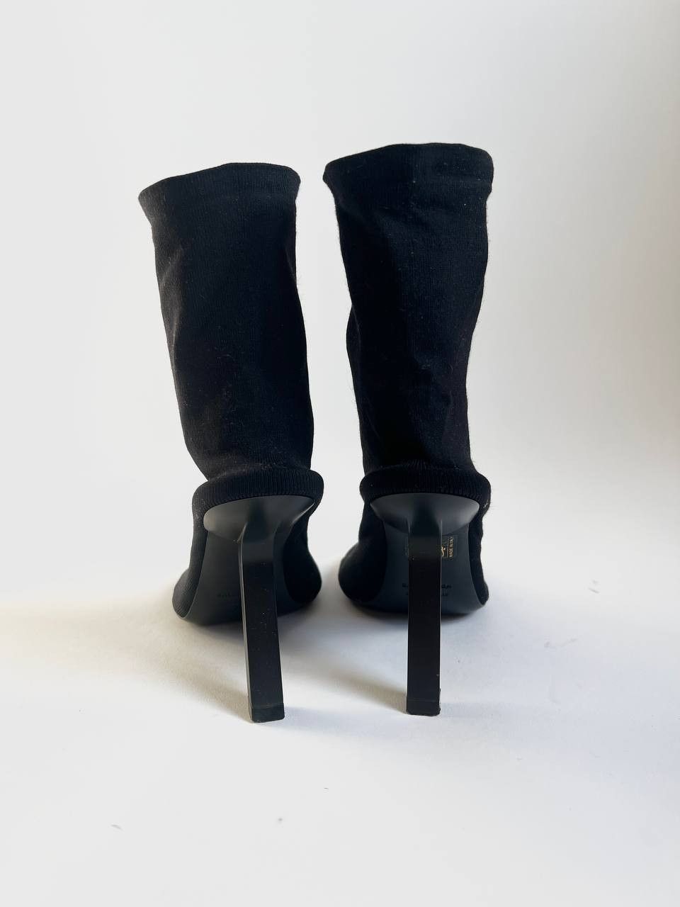 Balenciaga BALENCIAGA Black Stretch Heeled Sock Boots Size US 7.5 / IT 37.5 - 2 Thumbnail