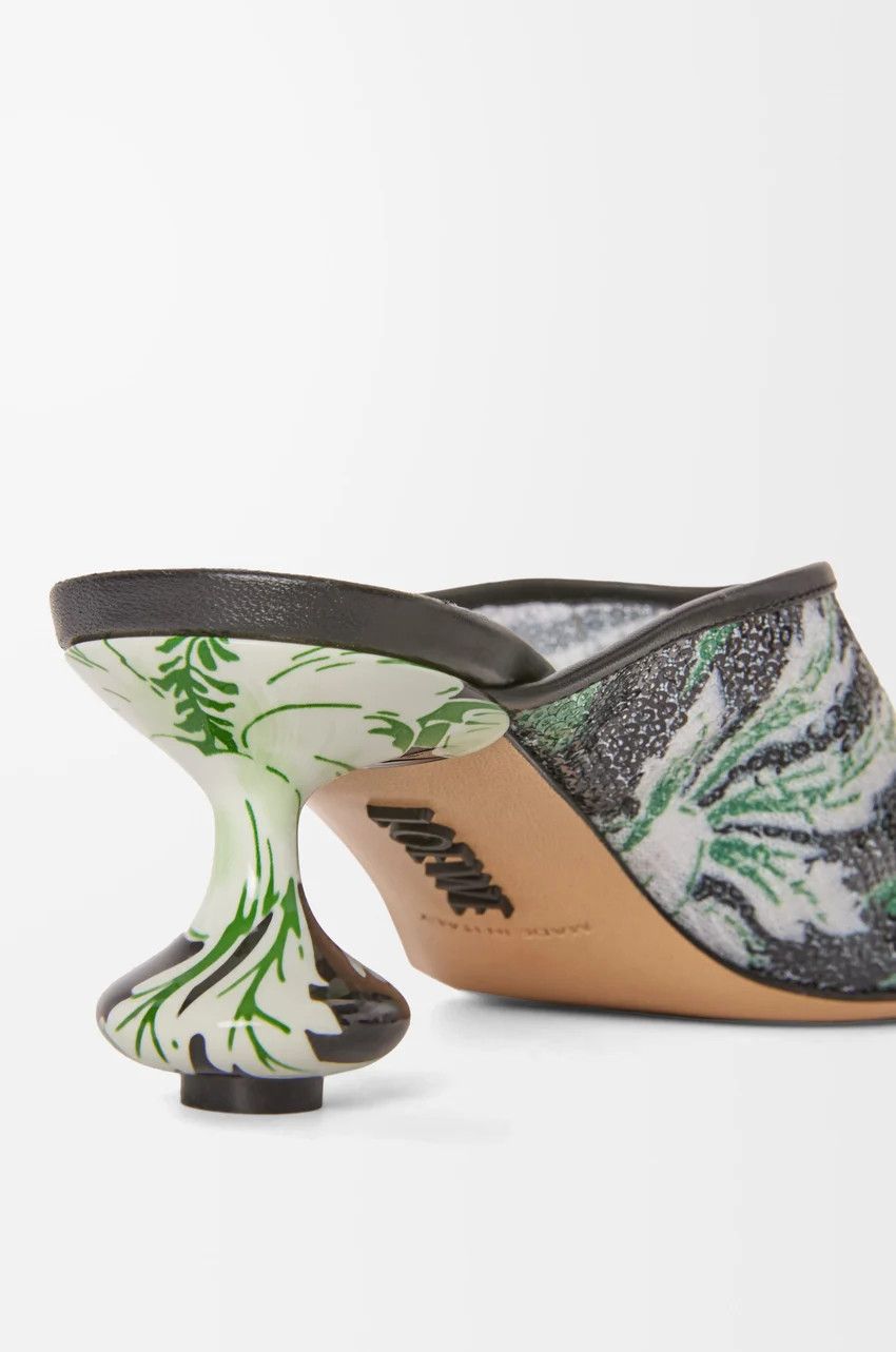 Loewe o1loc1c0525 Toy Mule In Sequins in Black/Green Size US 6 / IT 36 - 3 Thumbnail