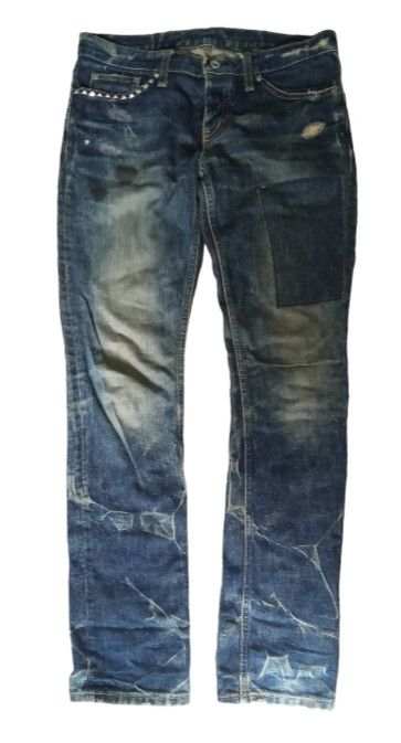 image of Hysteric Glamour Distressed Jeans in Blue, Men's (Size 33)