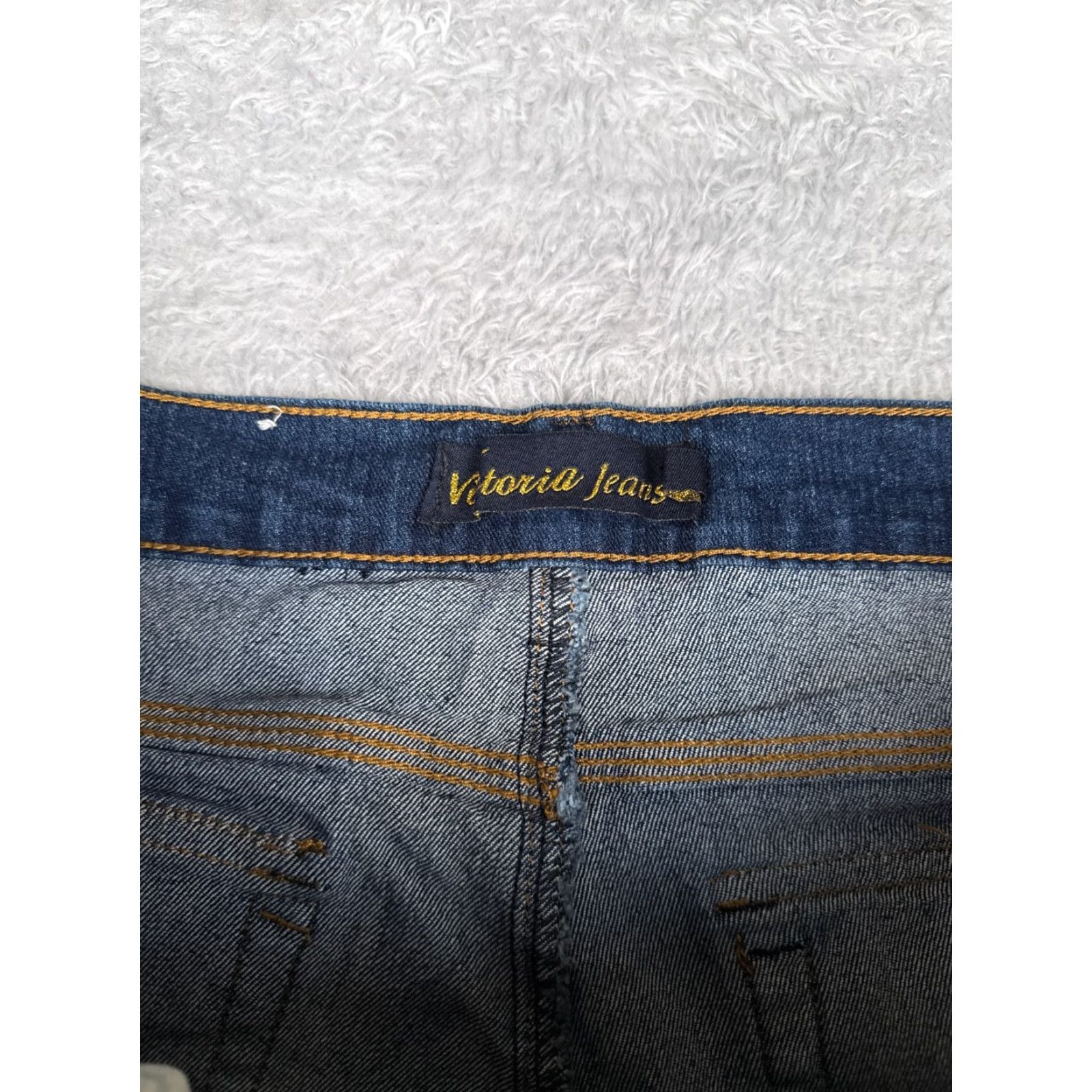 Vintage Victoria Jeans Womens Jeans Bootcut Mid Rise Blue Denim 31x28 10 Cotton Blend 5-Pocket Design Stretch Womens Size 32" / US 10 / IT 46 - 6 Thumbnail