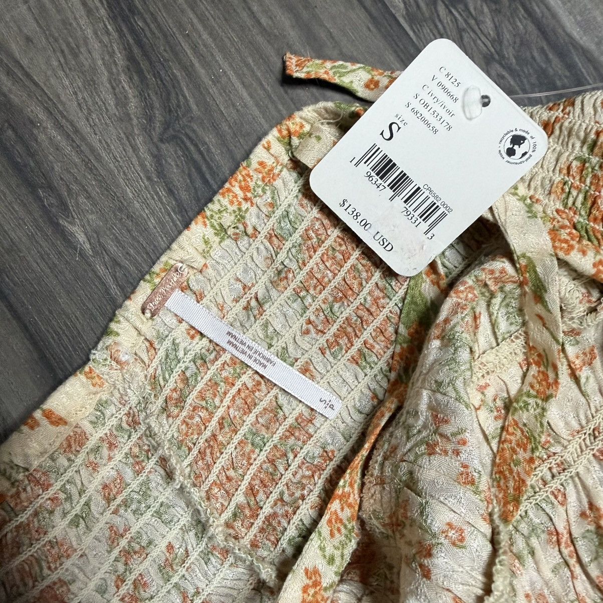 Free People Free People Cream Romper with Orange Floral Print Size S / US 4 / IT 40 - 4 Thumbnail