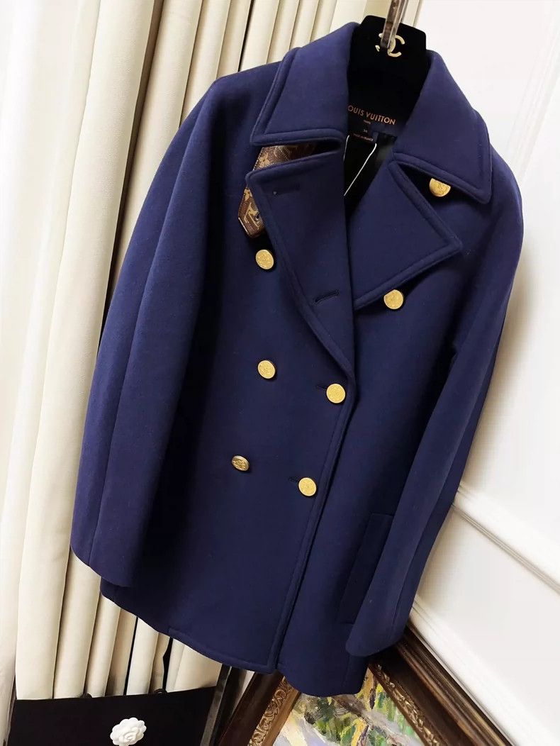 Louis Vuitton LV Double-Breasted Long Sleeve Coat- DMC Size US M / EU 48-50 / 2 - 1 Thumbnail
