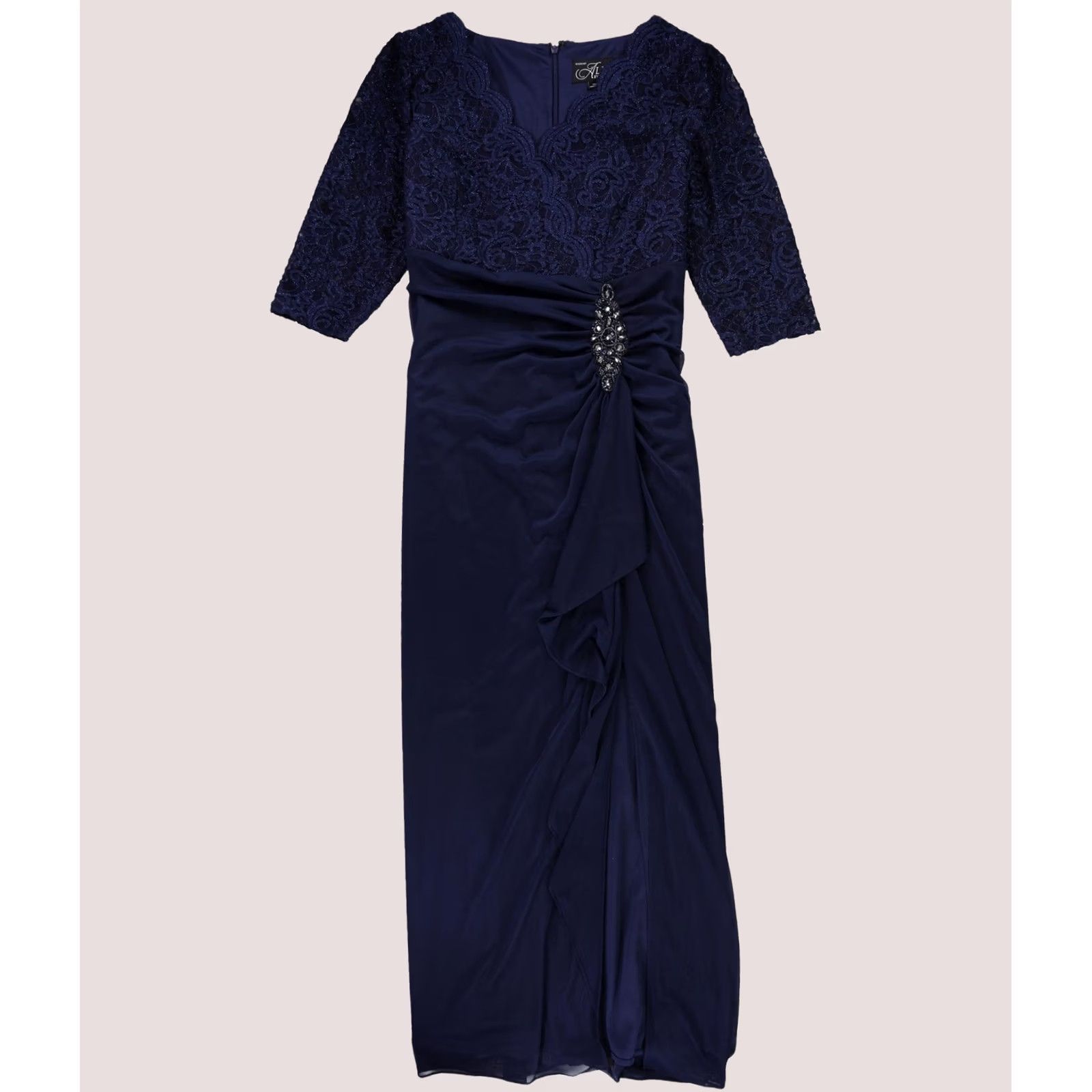 Alex Evenings Alex Evenings Empire Waist Gown Dress Womens Plus Size 14W Blue Embellished Size XL / US 12-14 / IT 48-50 - 1 Thumbnail