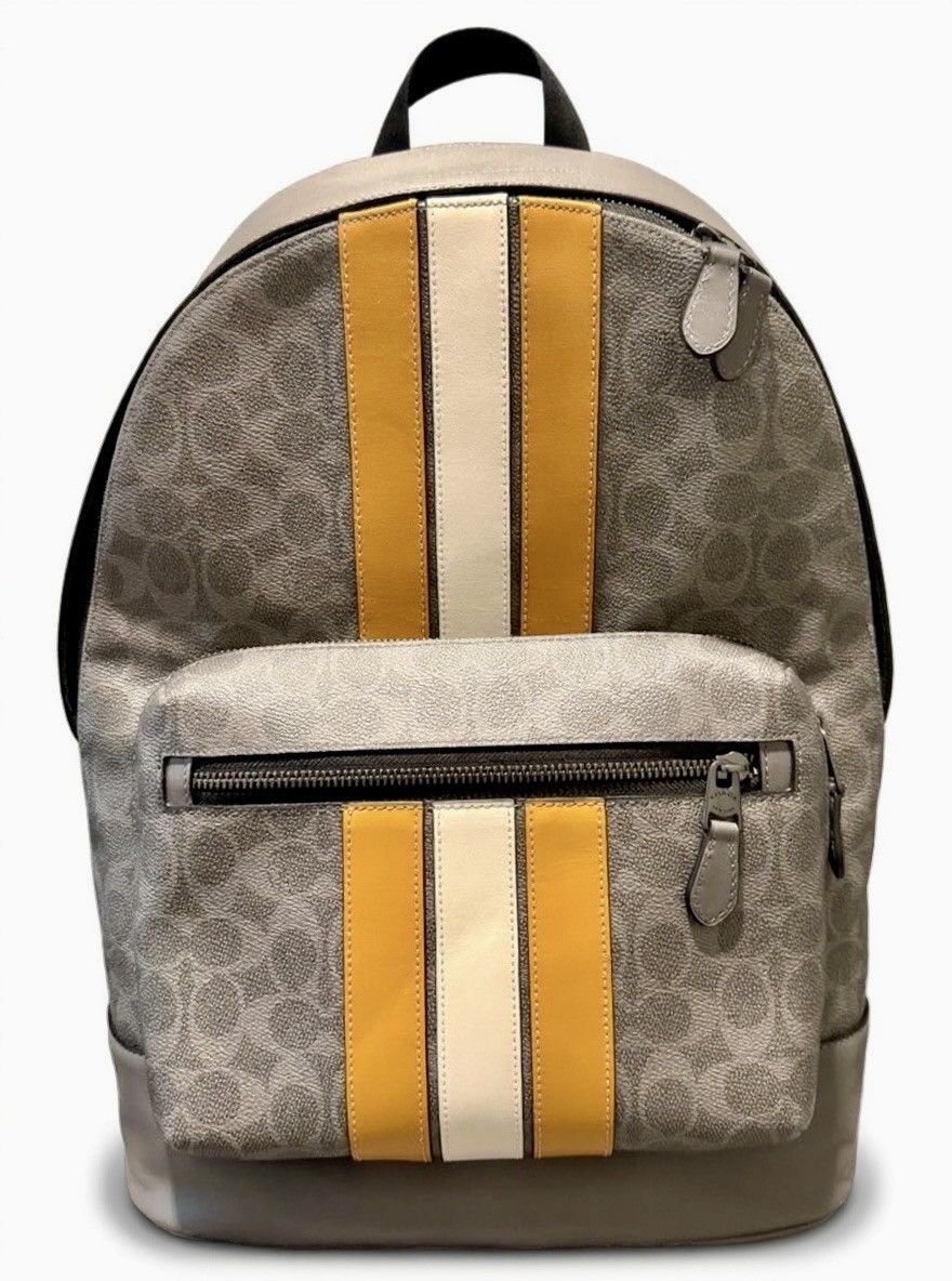Coach Coach West Backpack in Signature Canvas with Varsity Stripe Size ONE SIZE - 7 Thumbnail