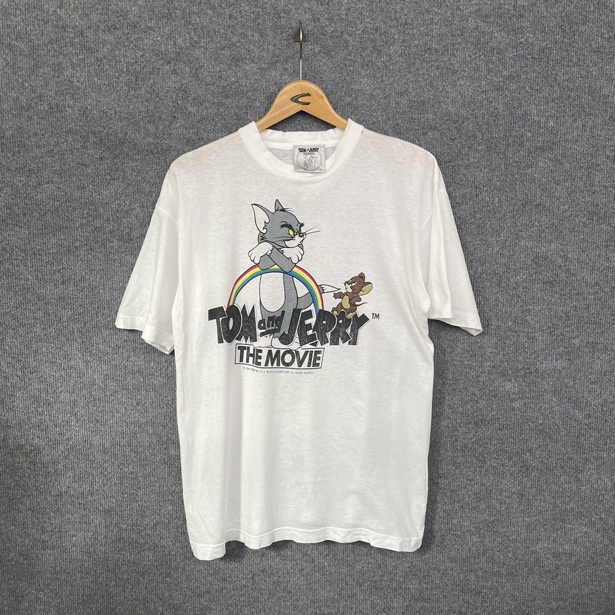 image of Cartoon Network x Vintage 1996 Tom & Jerry The Movie T Shirt in White, Men's (Size Medium)