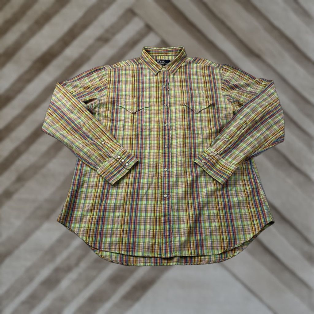 Polo Ralph Lauren Polo Ralph Lauren Shirt Western Pearl Snap Plaid Long Sleeve L Men Multicolor Pearl Snap Buttons Size US L / EU 52-54 / 3 - 1 Thumbnail