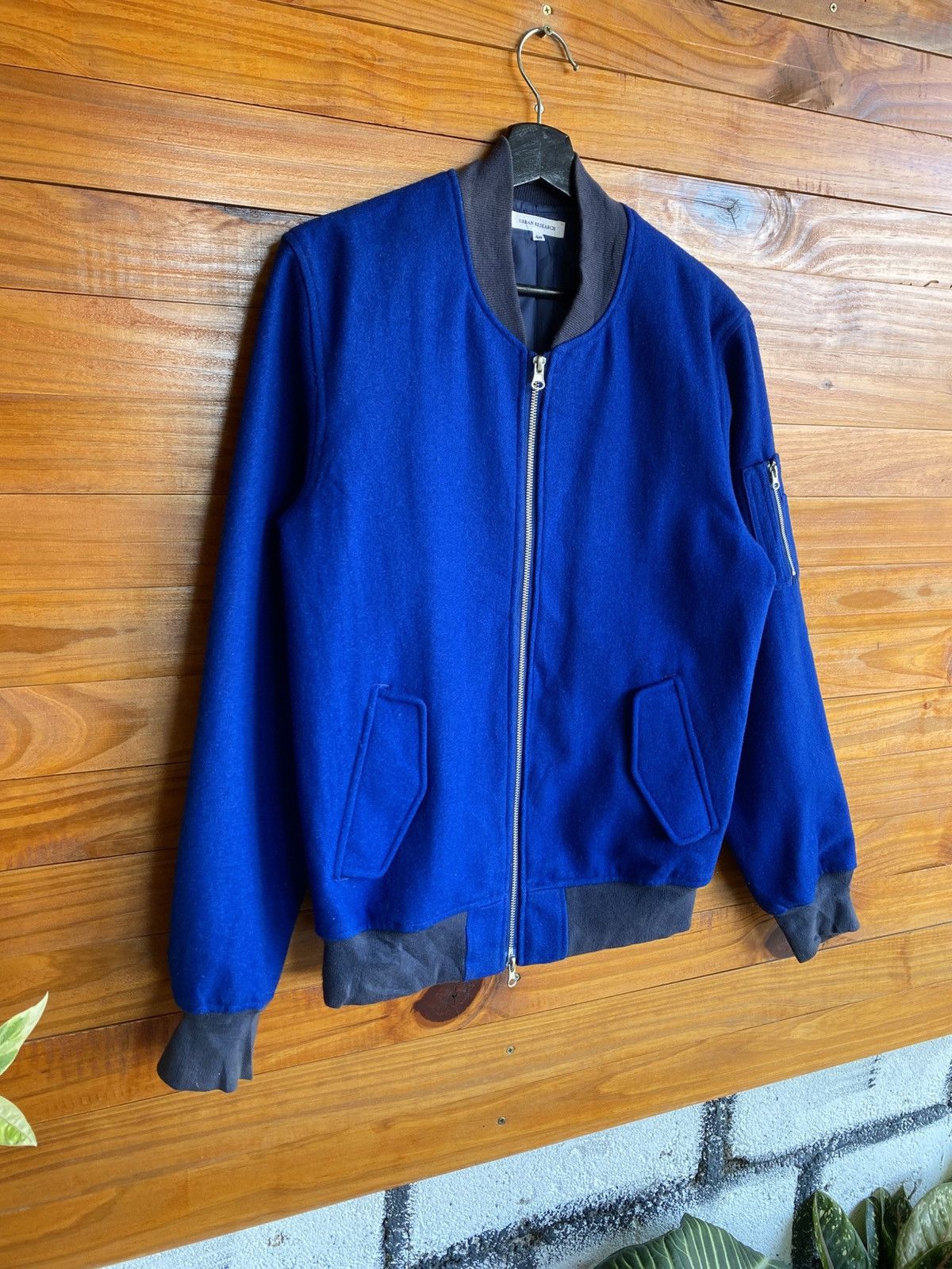 URBAN RESEARCH DOORS Urban Research Blue Wool Bomber Jacket Size 40 MA-1 Style Size US M / EU 48-50 / 2 - 5 Thumbnail