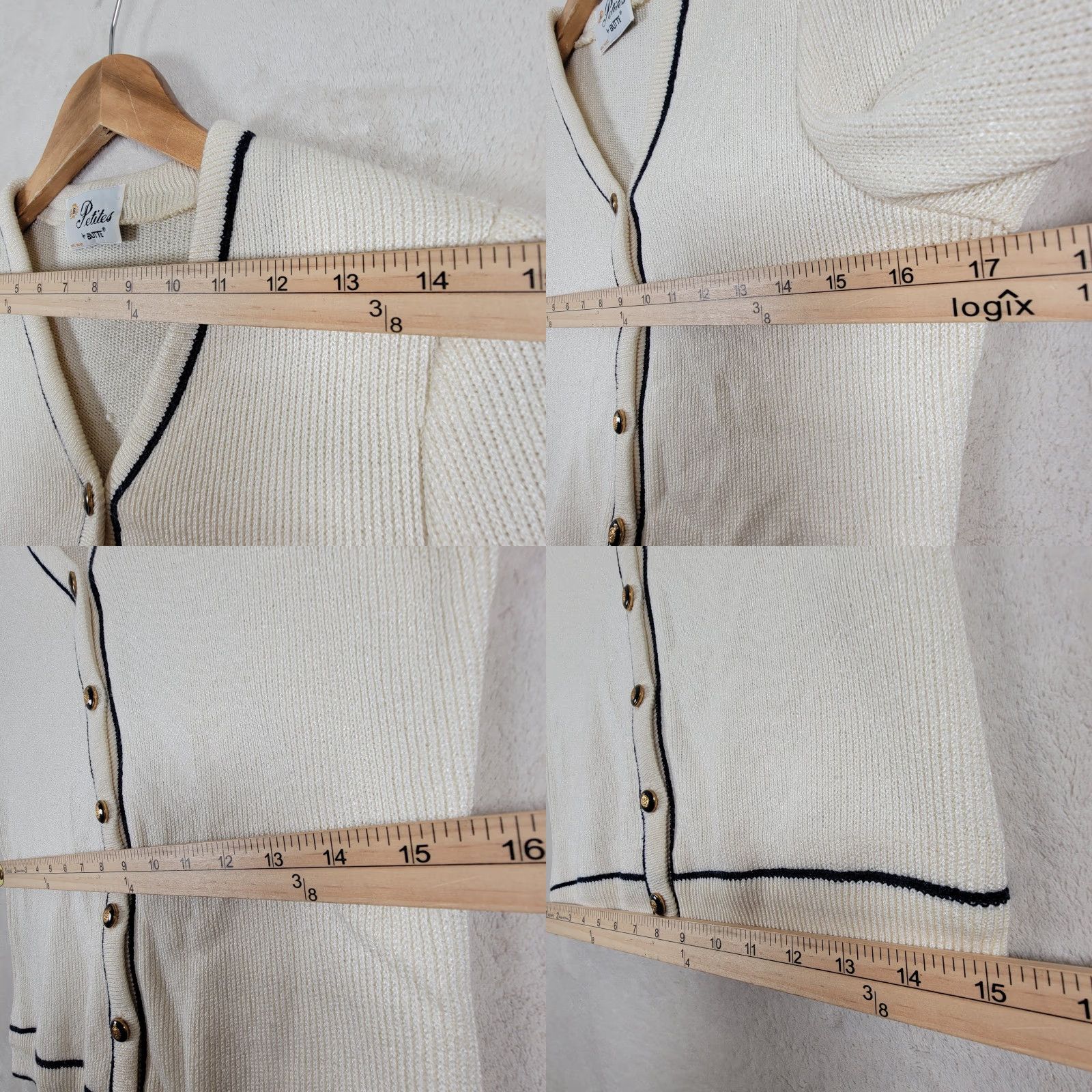 Buttero VINTAGE Butte Petites White Cardigan Knit PS White Casual Womens PS Old money Grandmacore Coastal grandma Size S / US 4 / IT 40 - 8 Thumbnail