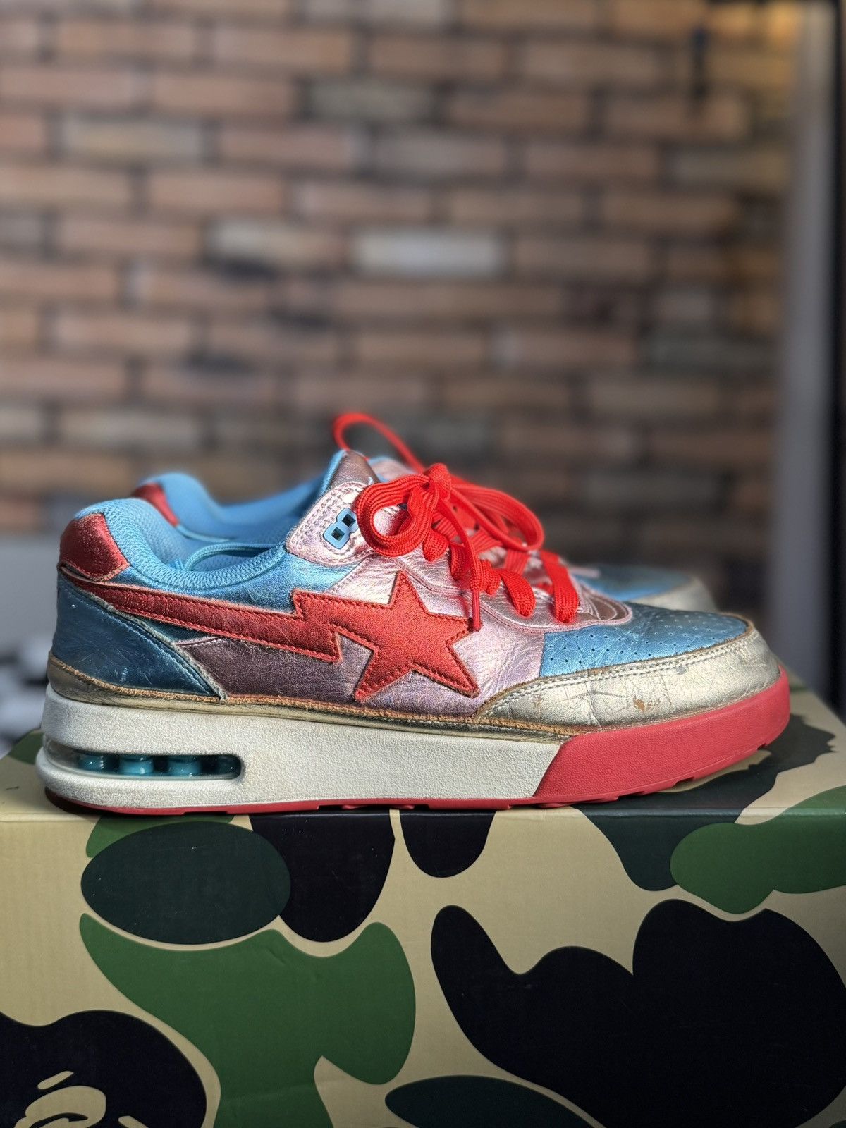 Bape ROADSTA BATHING APE BAPE SNEAKERS TRAINERS FOIL METALLIC Size US 9.5 / EU 42-43 - 1 Thumbnail