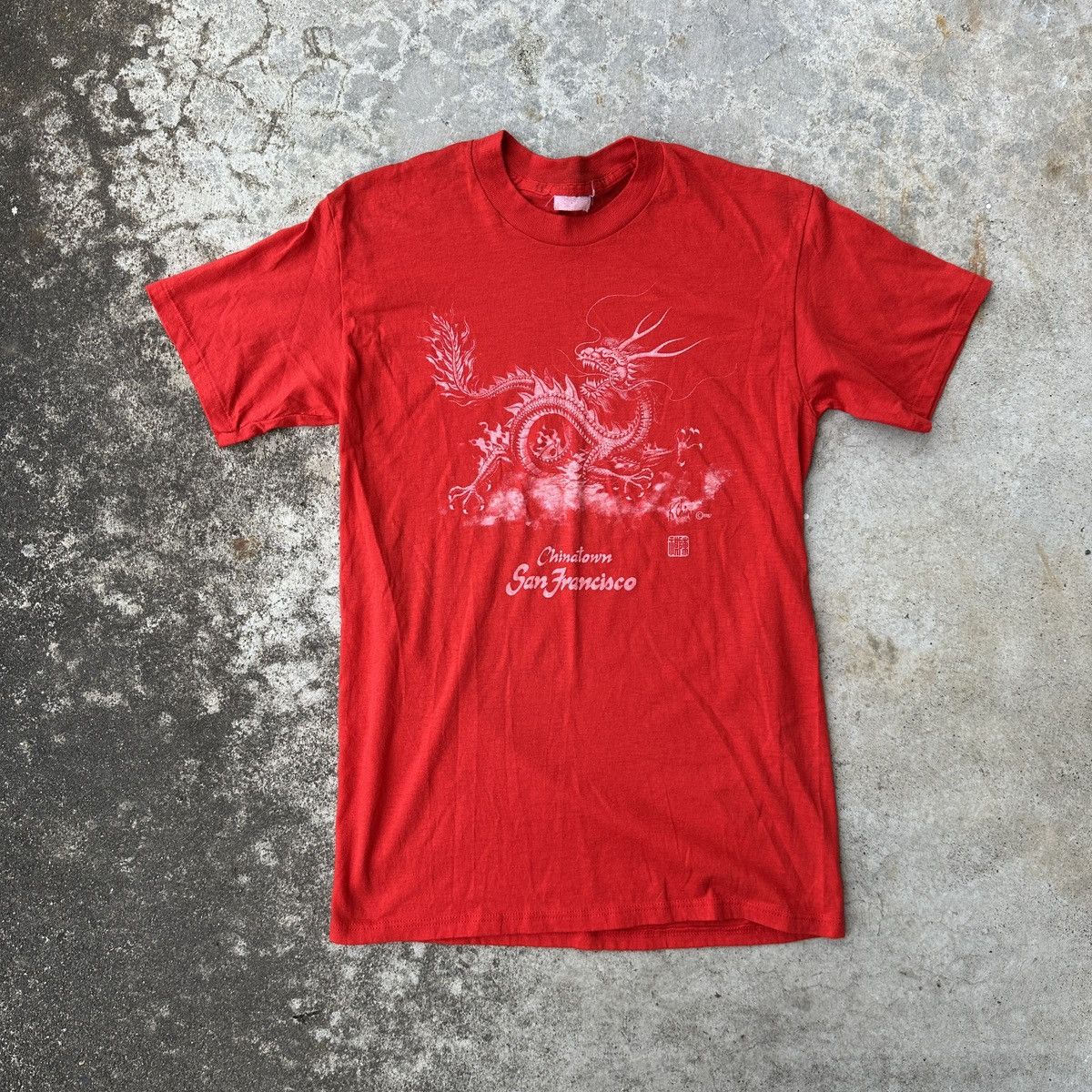Hanes 1987 Single stich Kchin Dragon Chinatown SF tee 80s Size US M / EU 48-50 / 2 - 1 Thumbnail