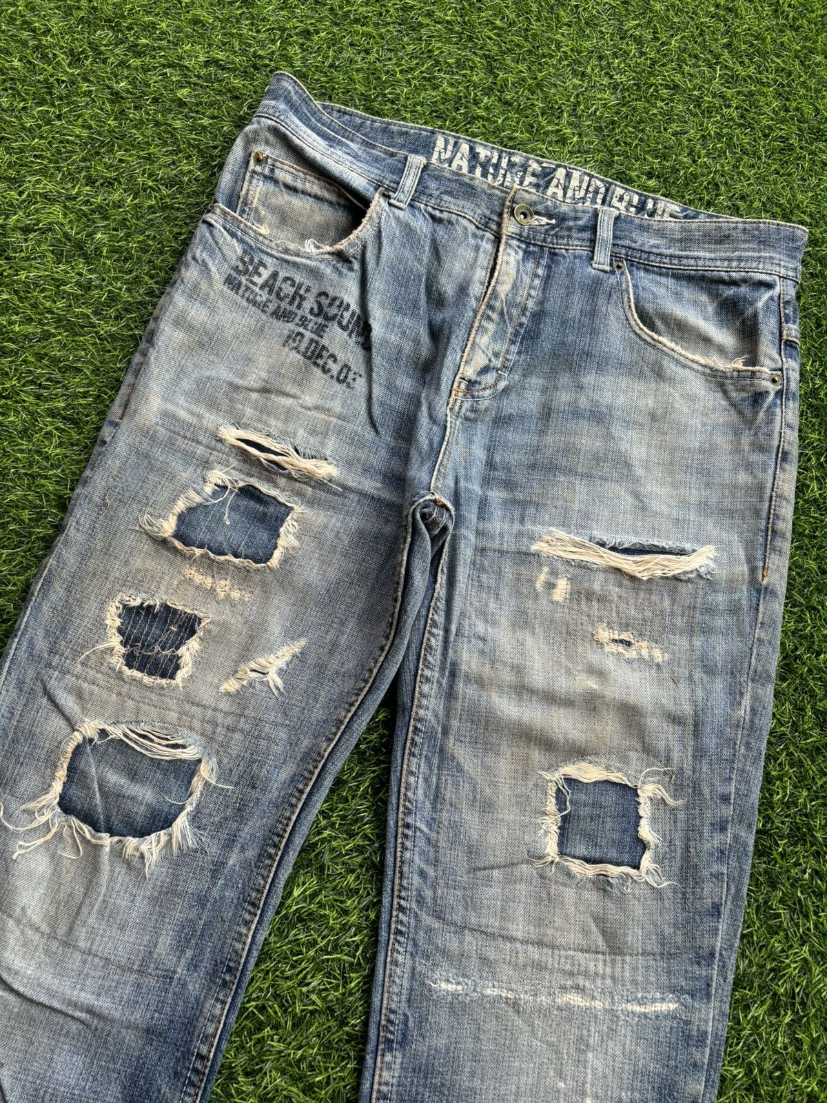 Hysteric Glamour Distressed Denim Beach Sound Jeans Size US 33 - 5 Thumbnail