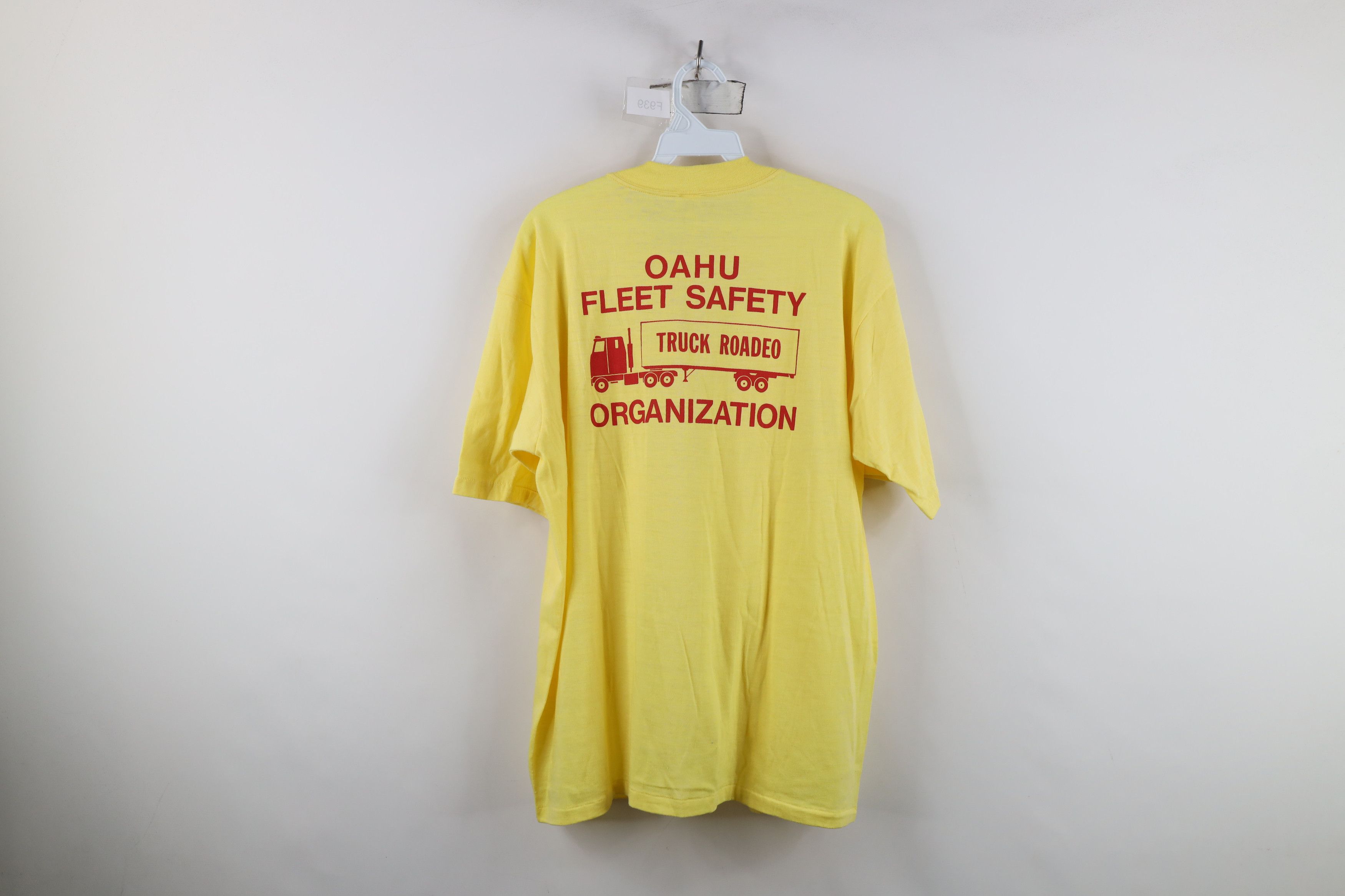 Vintage Vintage 70s Safety Truck Rodeo Trucker T-Shirt Yellow USA Size US XL / EU 56 / 4 - 11 Thumbnail