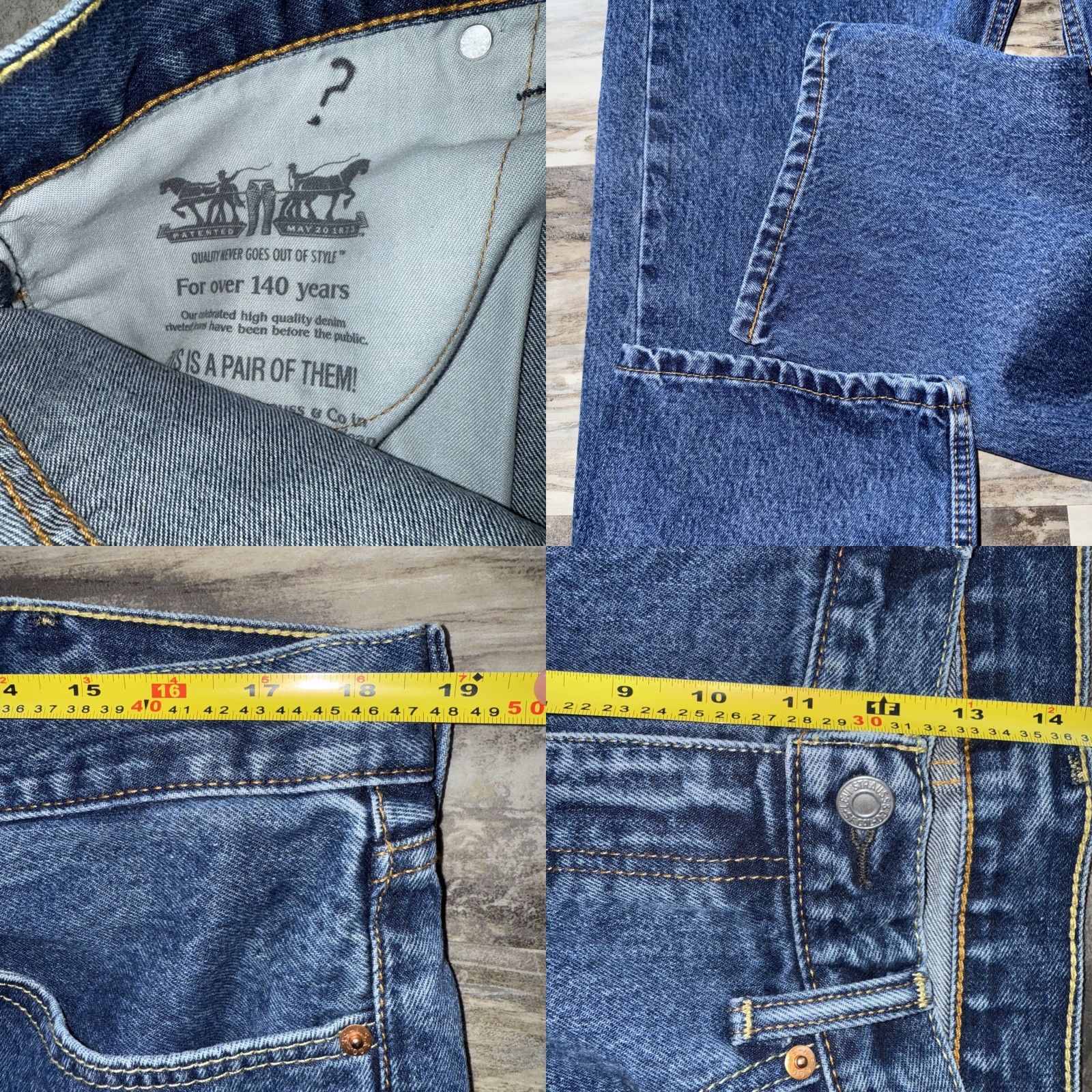 Levi's VINTAGE Levi's 505 Jeans Men 38X30 Blue Denim Cotton High Rise 5-Pocket Regular Style City USA Size US 38 / EU 54 - 9 Thumbnail