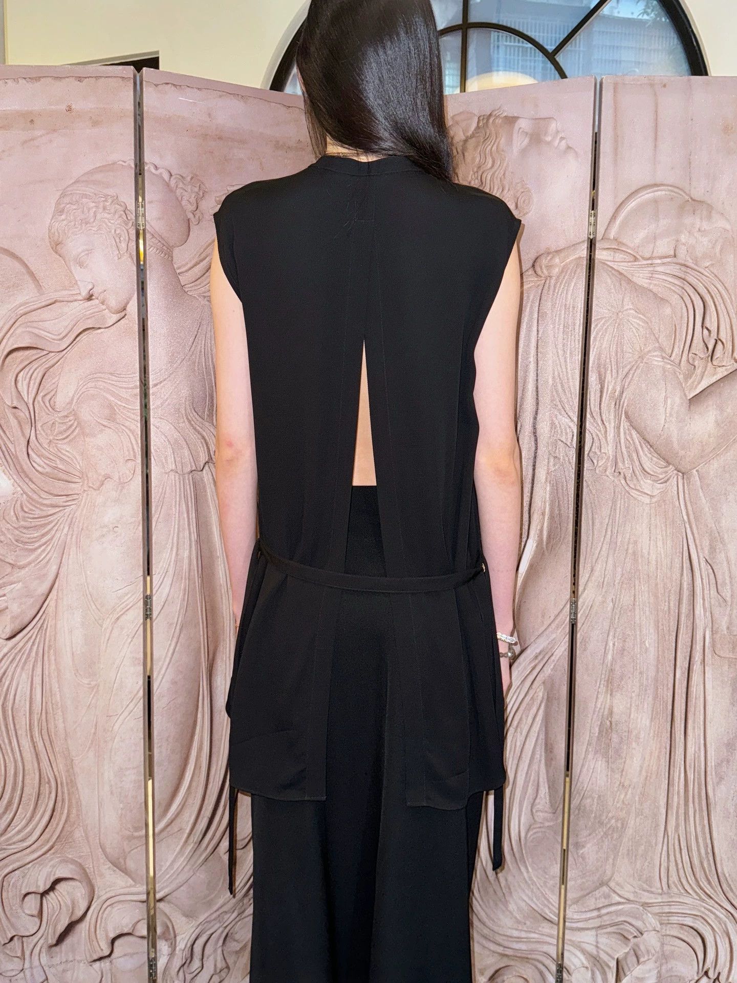 Helmut Lang Helmut Lang Black Vintage Shirt Long Back Slit Waist Tie S Size S / US 4 / IT 40 - 6 Thumbnail