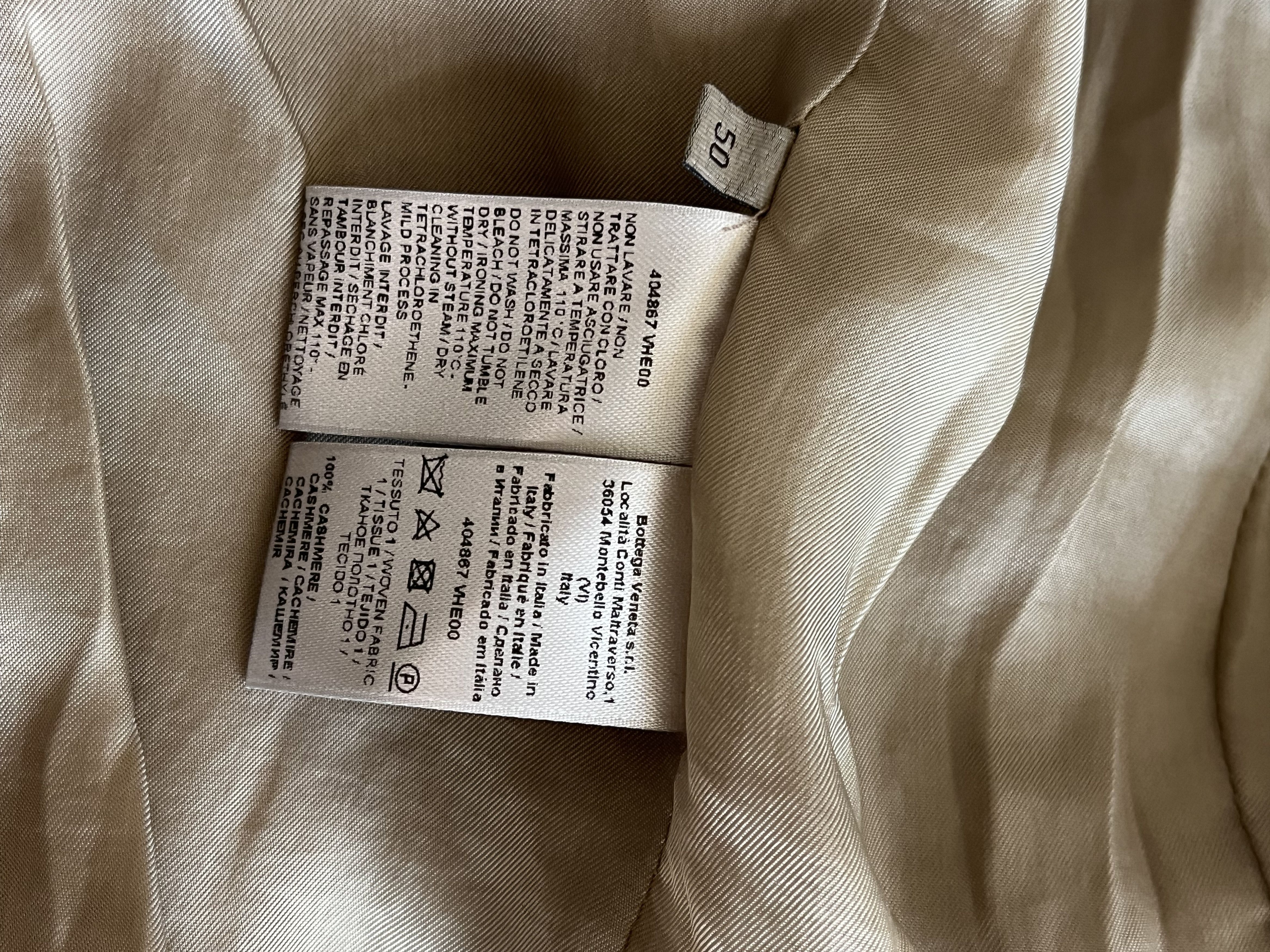 Bottega Veneta BOTTEGA VENETA Tan Cashmere Flight Bomber Jacket Size US M / EU 48-50 / 2 - 7 Thumbnail