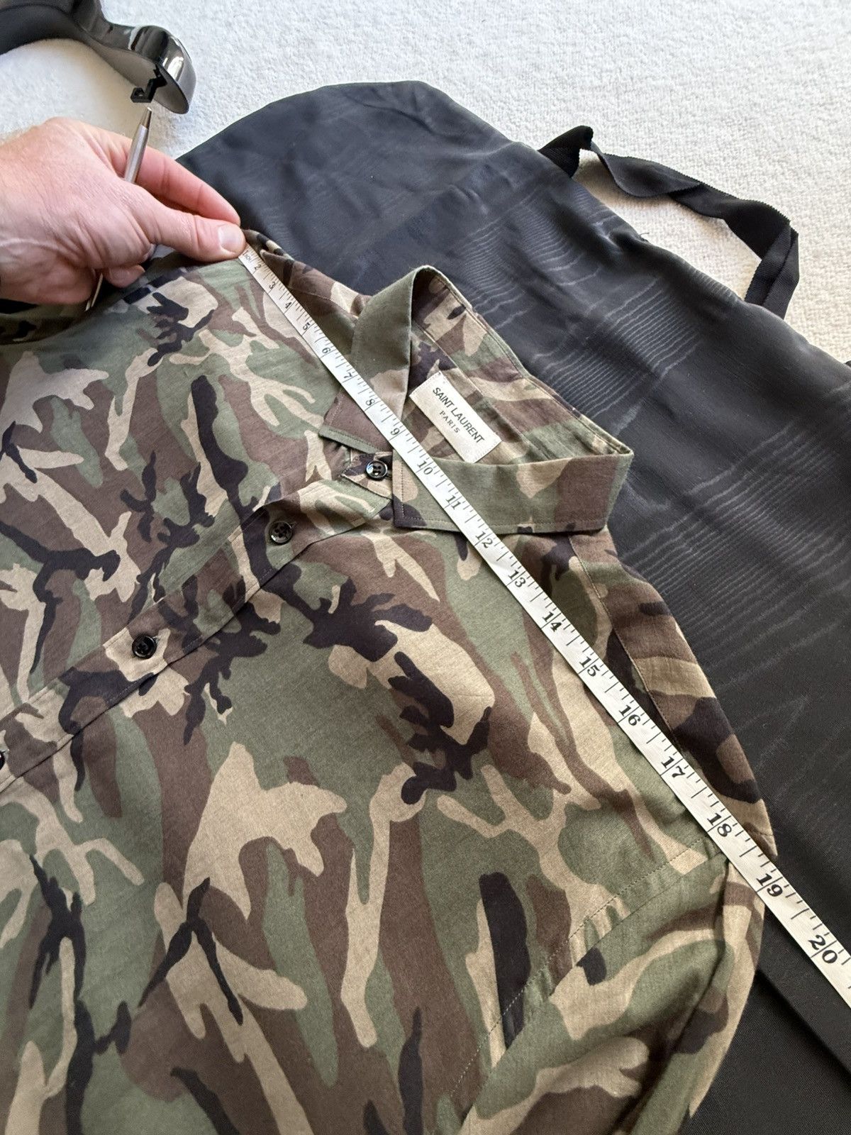 Saint Laurent Paris SS16 Saint Laurent camouflage camo shirt 😍 Hedi Slimane 41 Size US L / EU 52-54 / 3 - 7 Thumbnail