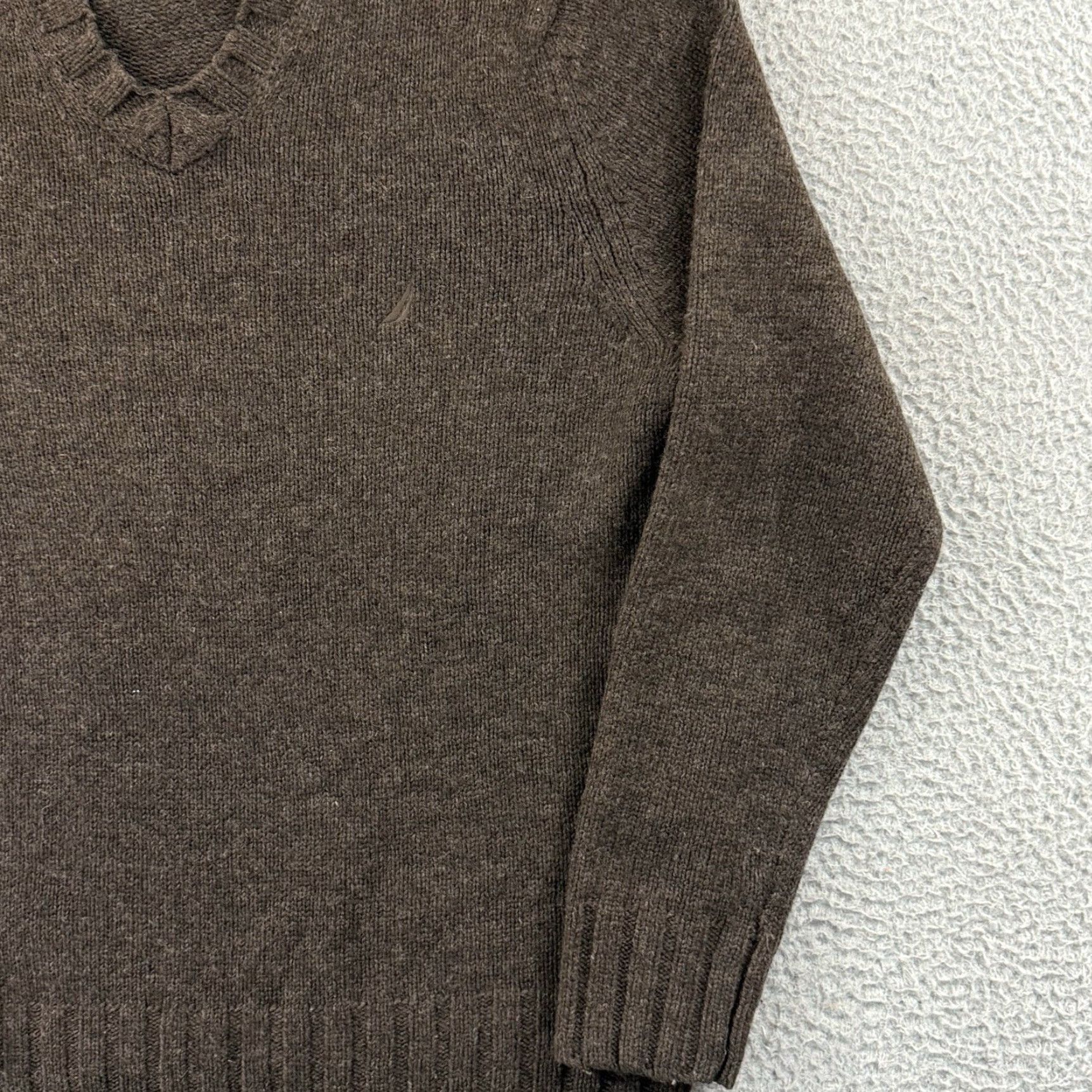 Nautica Nautica Sweater Mens Large Brown Merino Wool Blend Knit V Neck Long Sleeve Preppy Pullover Vintage: No Size US L / EU 52-54 / 3 - 5 Thumbnail
